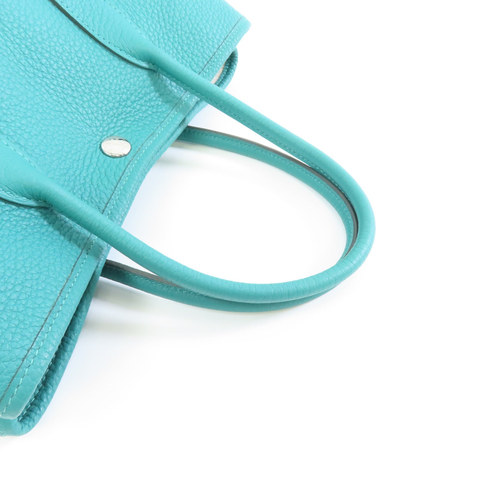 HERMES Negonda皮革Garden Party TPM銀扣手挽袋Vert Jade/綠色
