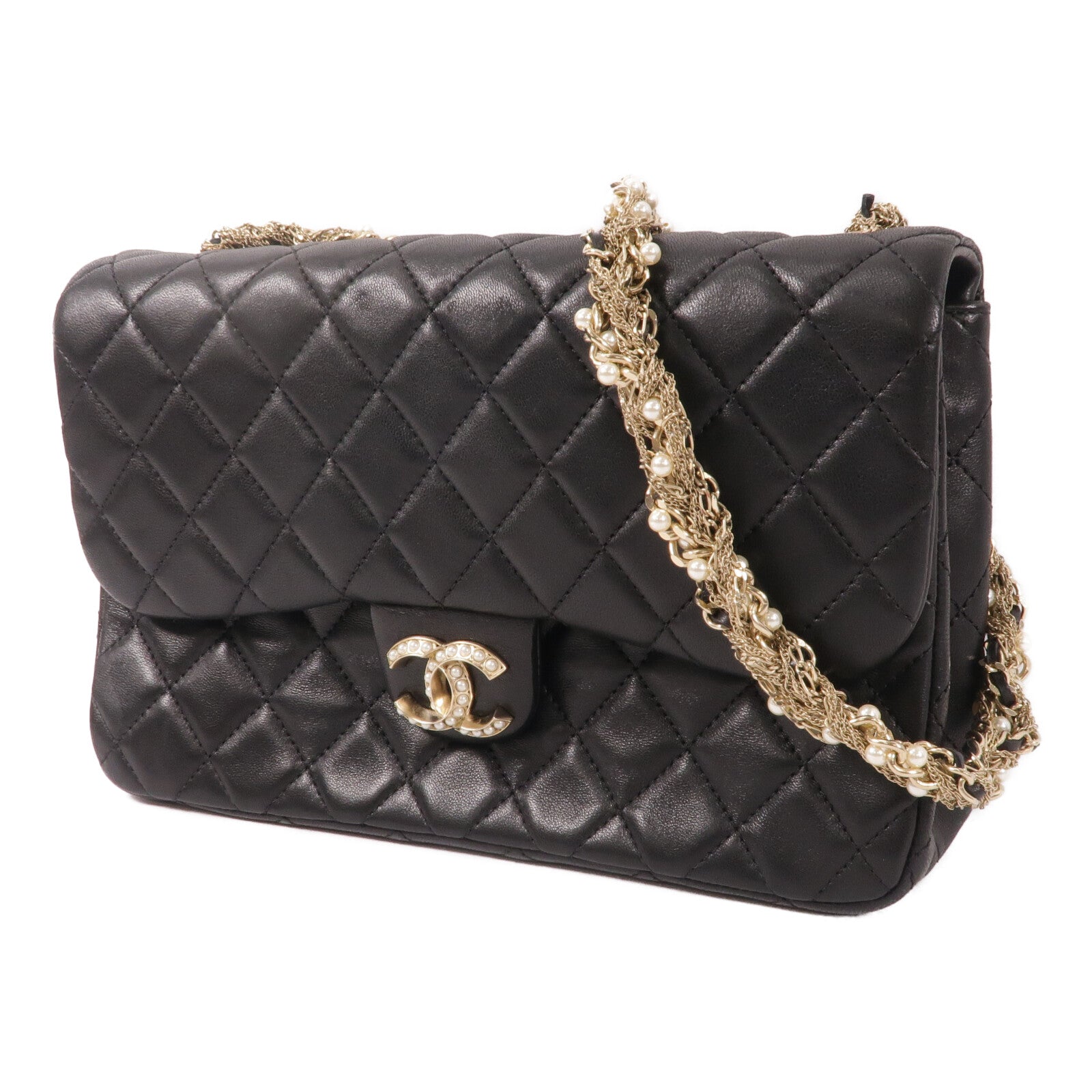 CHANEL 羊皮皮革Chain Shoulder鏈帶肩背袋
