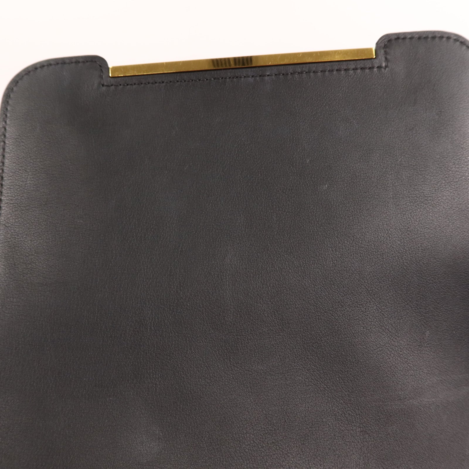 HERMES Chevre皮革Geta金扣肩背袋Noir