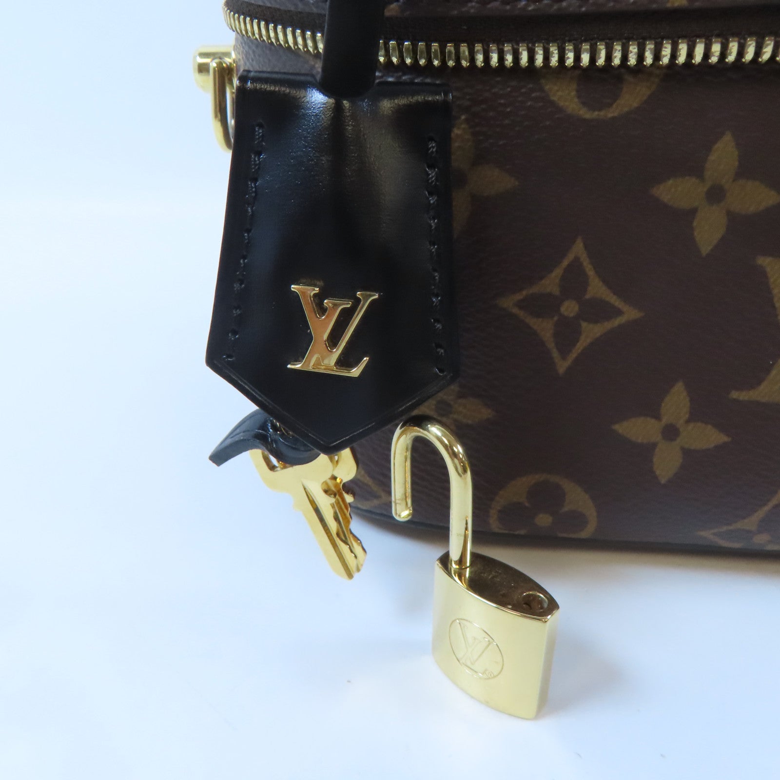 LOUIS VUITTON Monogram Reverse Vanity PM金扣手挽肩背兩用袋啡色