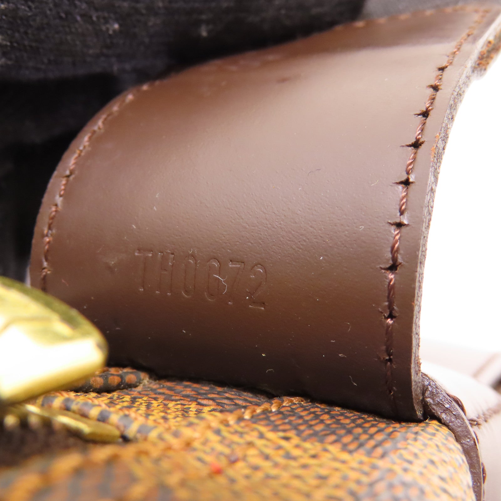 LOUIS VUITTON Damier Naviglio金扣肩背袋棕色