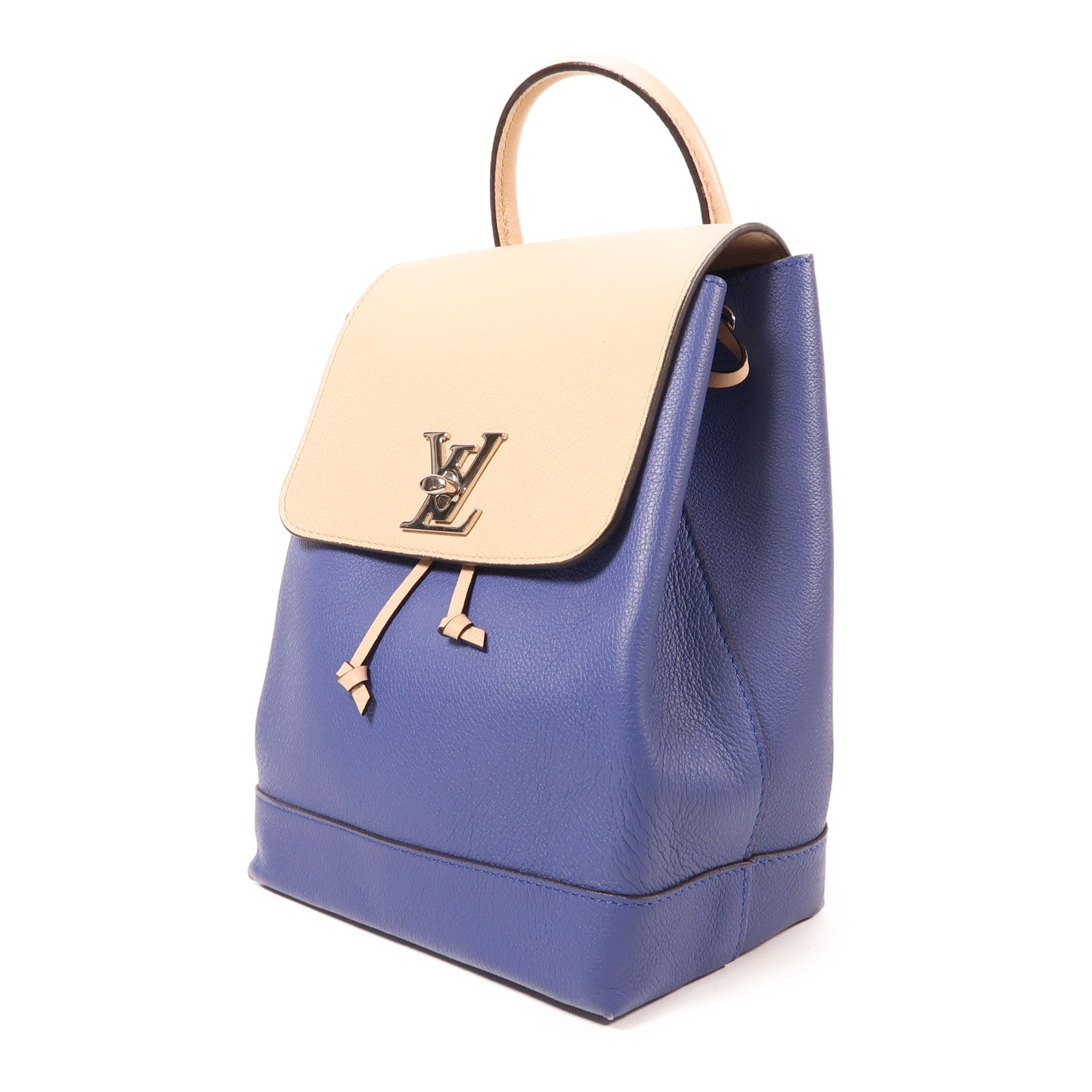 LOUIS VUITTON 牛皮皮革Lockme Backpack銀扣背包