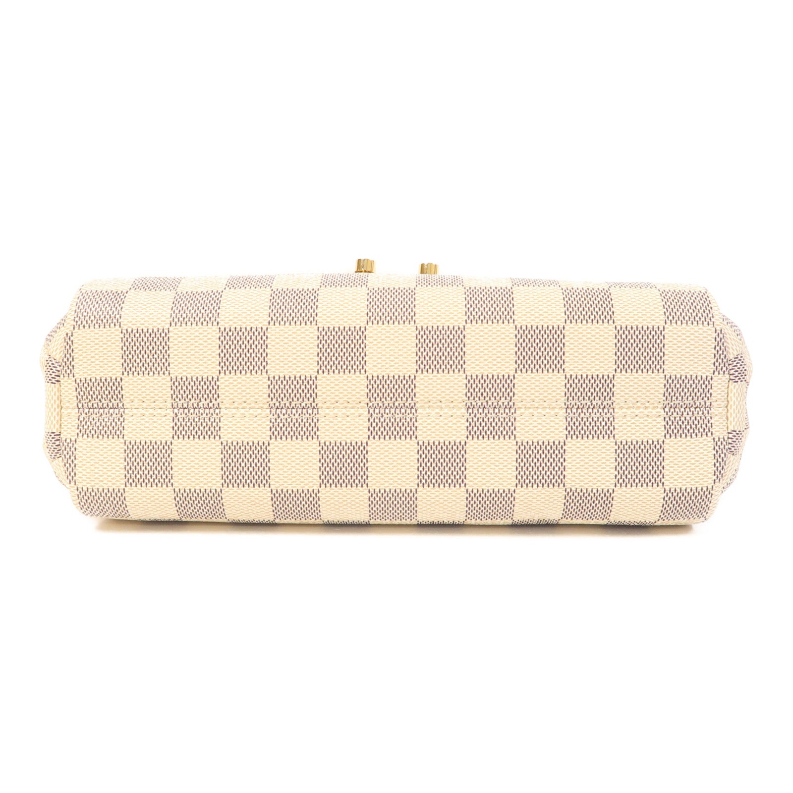 LOUIS VUITTON Damier Azur Croisette金扣手挽肩背兩用袋白色