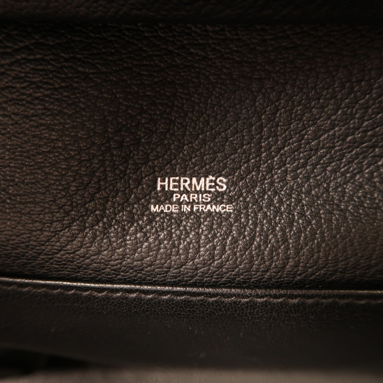 HERMES Fjord皮革Sack Amvie 36銀扣手挽袋Noir