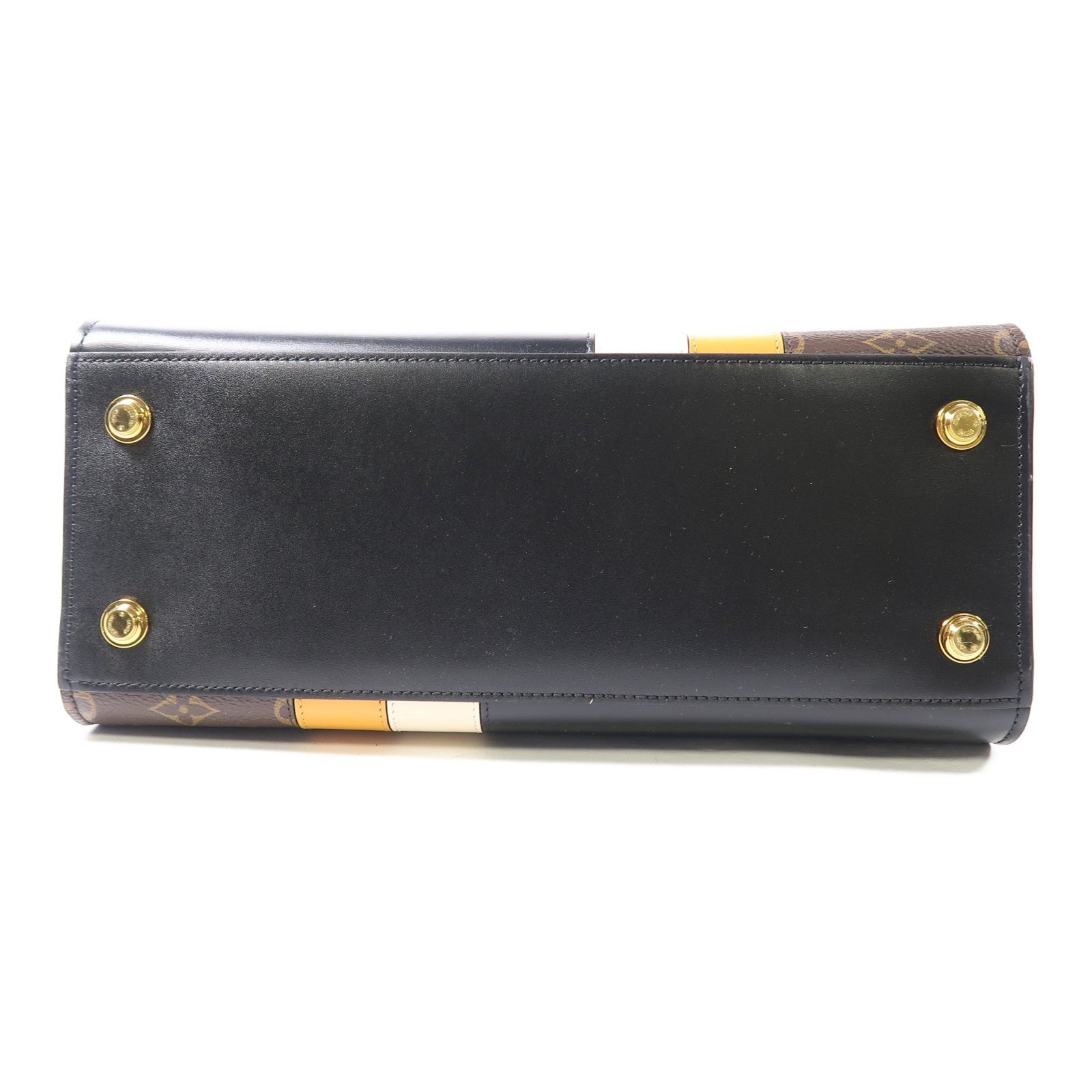 LOUIS VUITTON Monogram City Steamer MM金扣手挽肩背兩用袋黑色/啡色