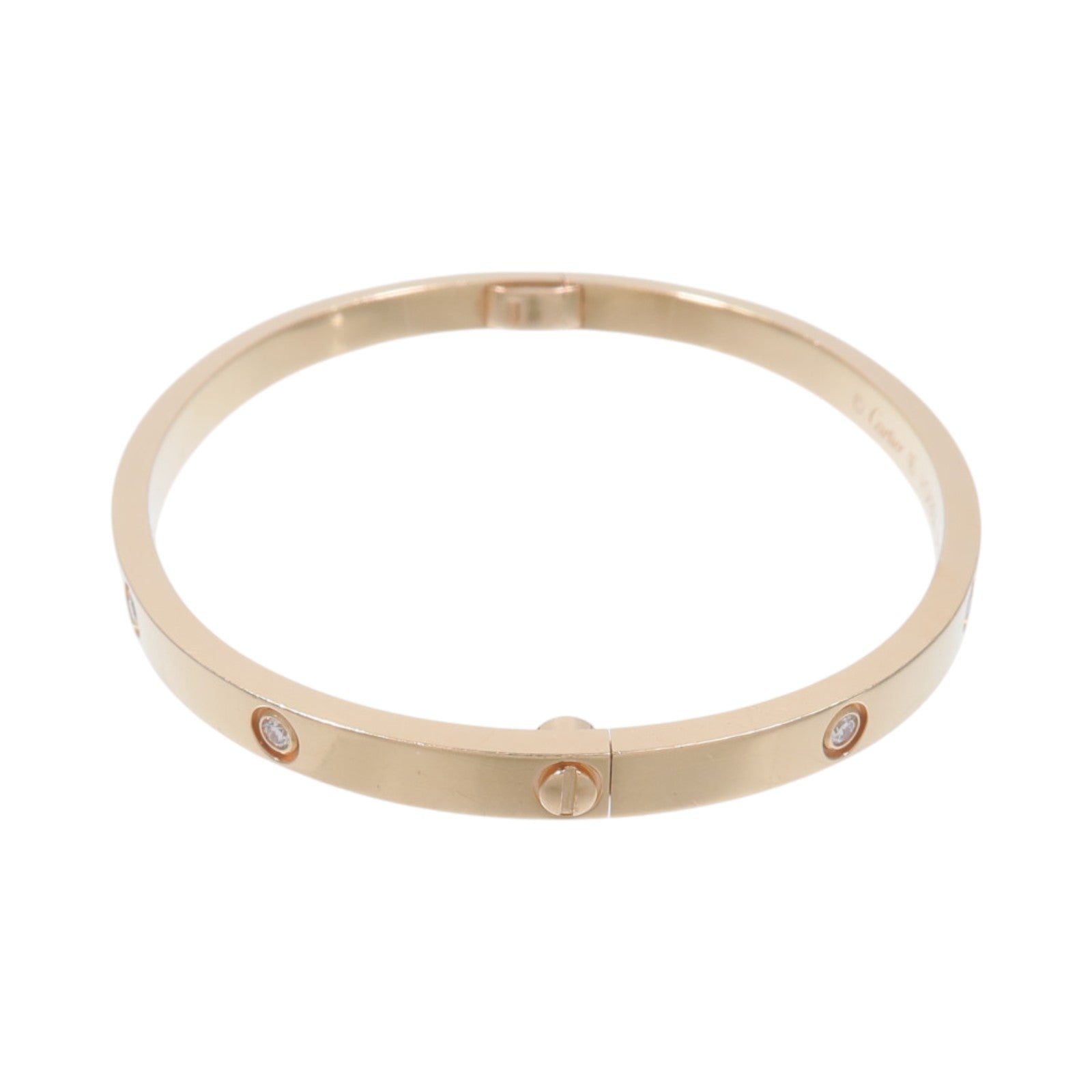 CARTIER 18K玫瑰金Love Blaceret SM 10P Diamond鑽石手鐲