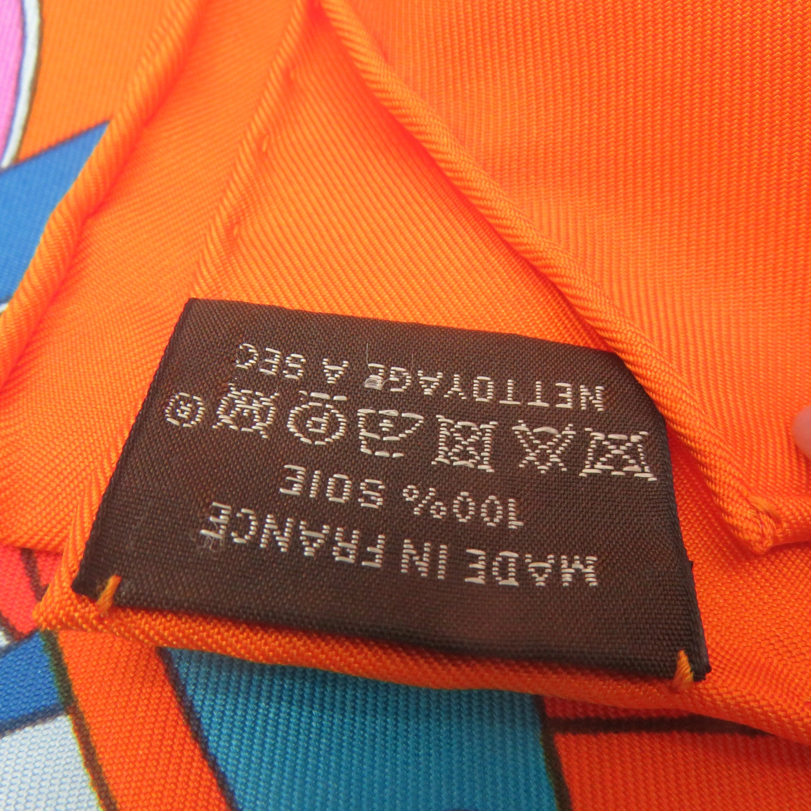 HERMES 丝质Scarf 90x90丝巾橙色/蓝色/彩色