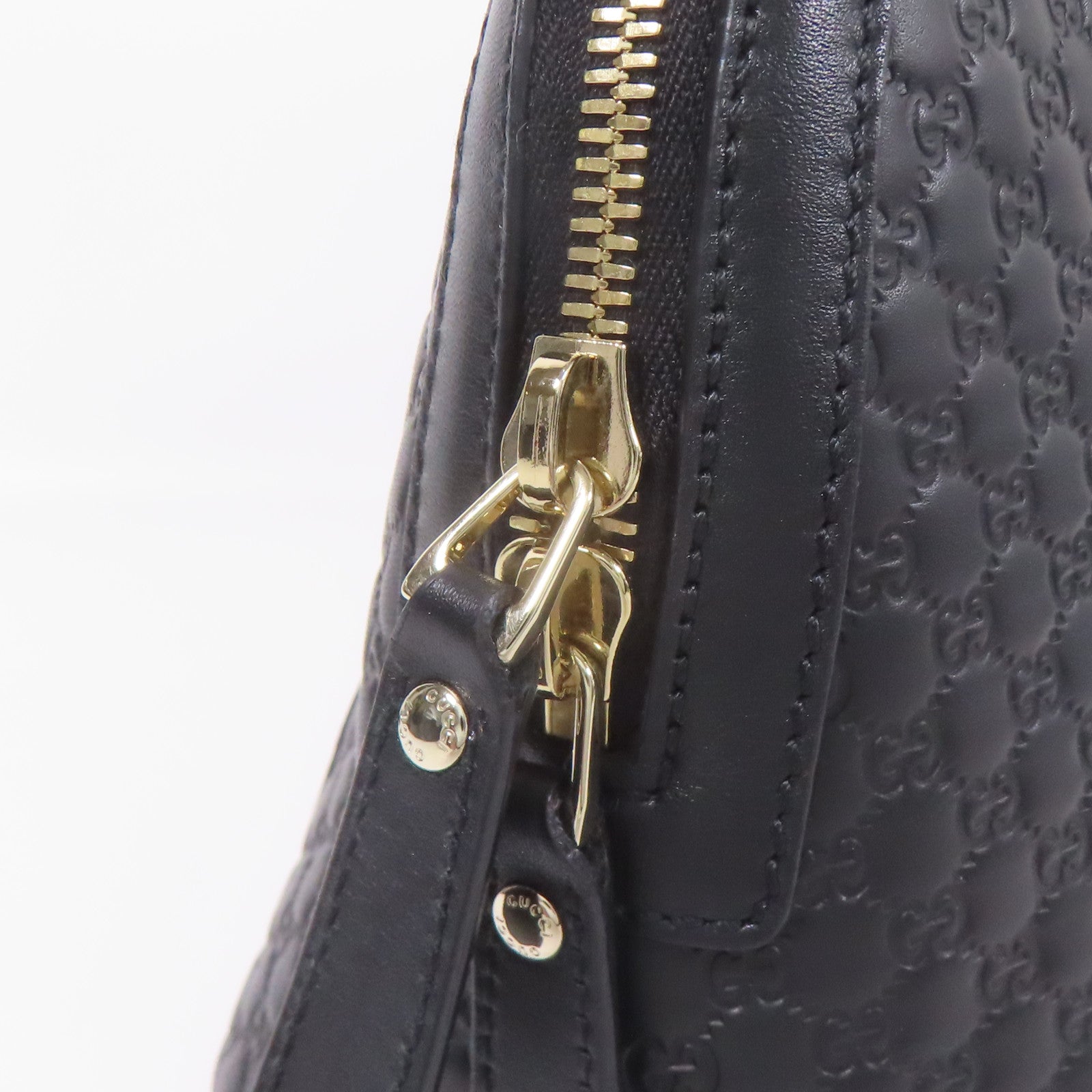 GUCCI GG GHW Mini Dome 2way Shoulder Bag 449654 Calfskin Leather Black