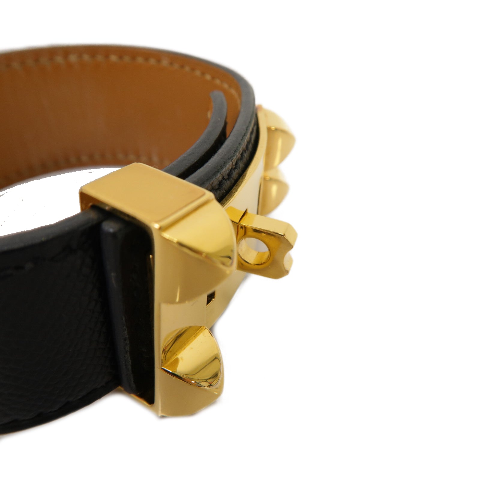 HERMES 【激減優惠】Epsom皮革/金屬CDC 24 Bracelet手鏈黒色/金色
