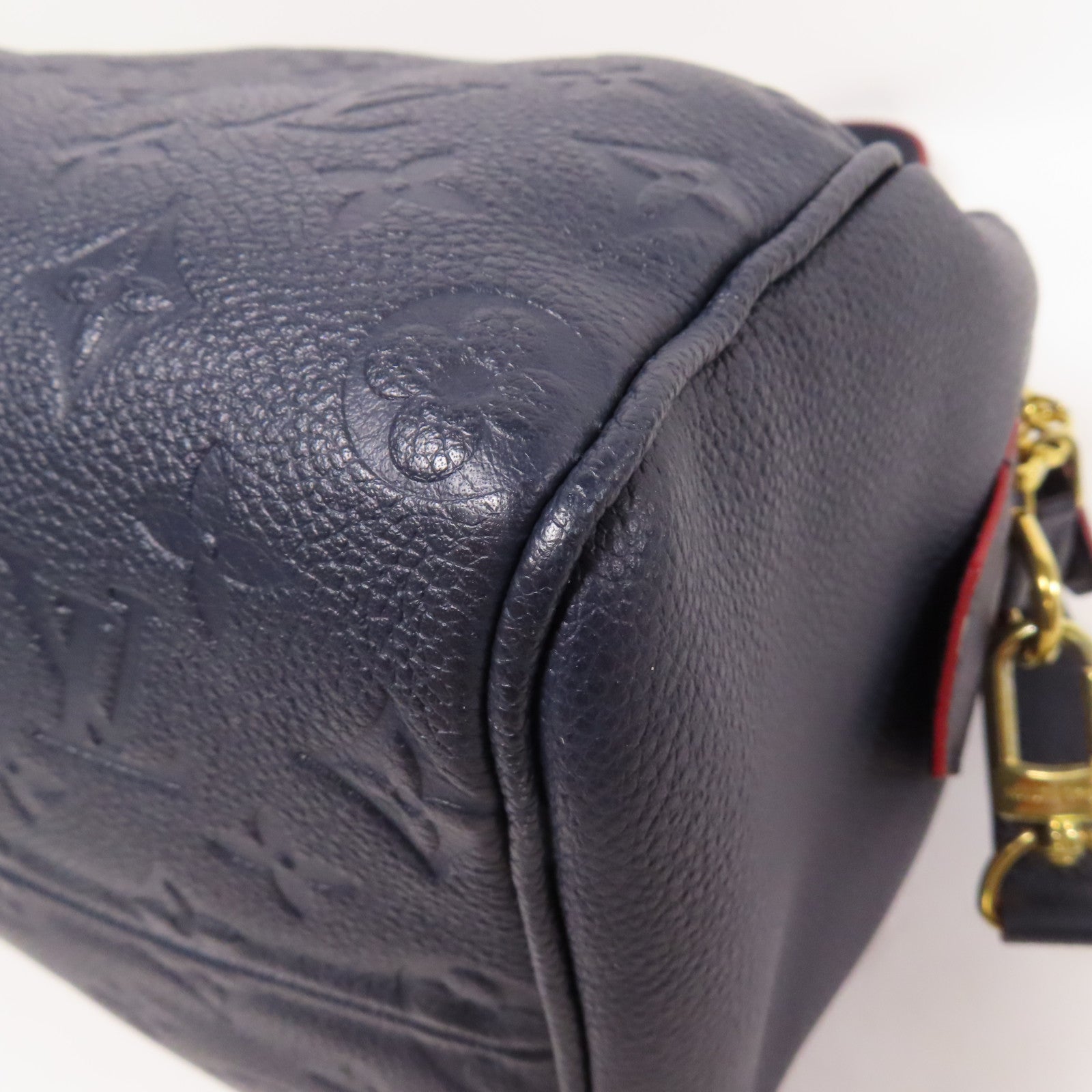 LOUIS VUITTON LV GHW Speedy Bandouliere 25 Shoulder Bag Monogram Empreinte Navy