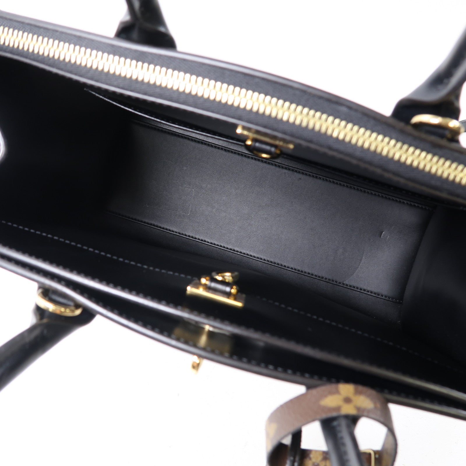 LOUIS VUITTON Monogram City Steamer MM金扣手挽肩背兩用袋黑色/啡色