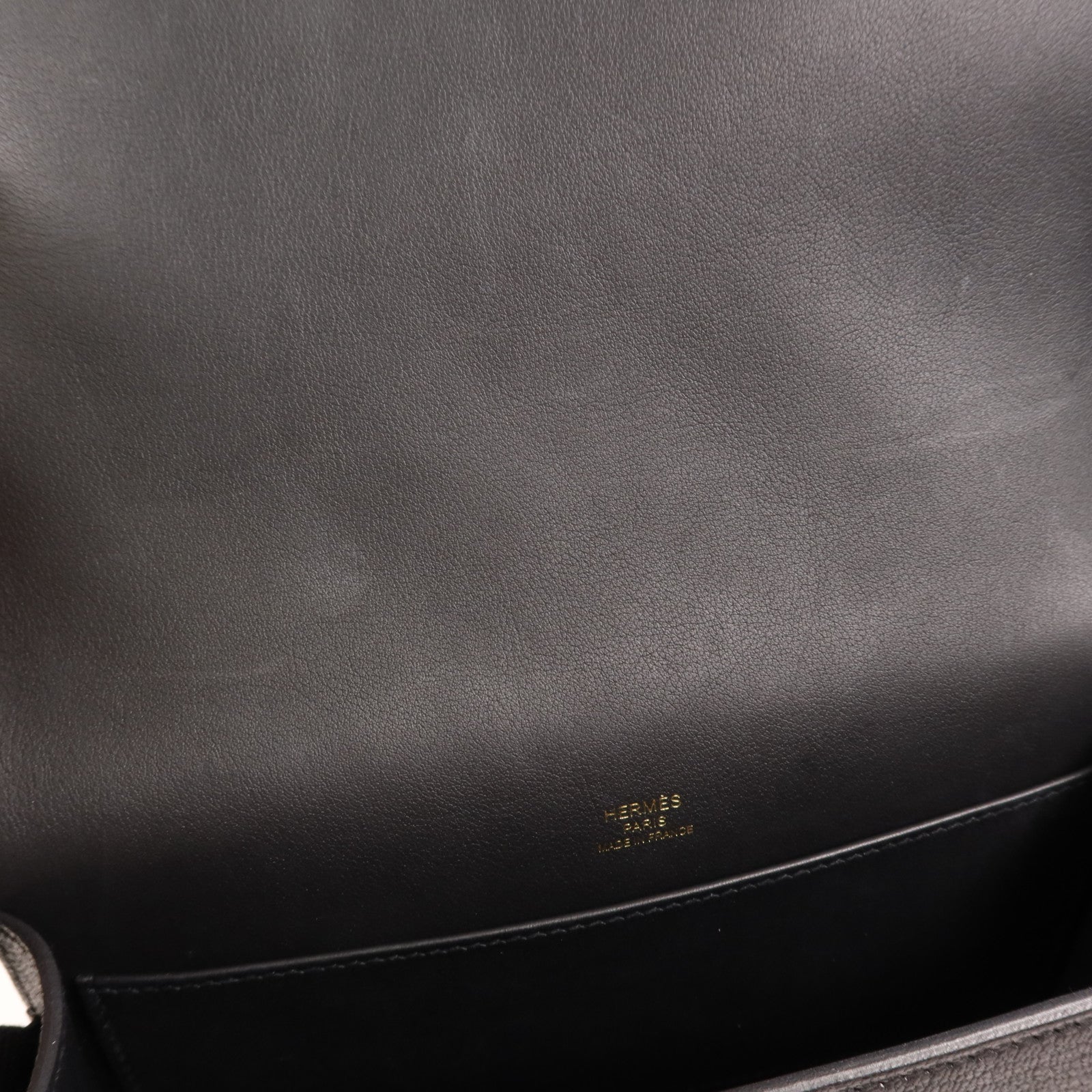 HERMES Chevre皮革Geta金扣肩背袋Noir