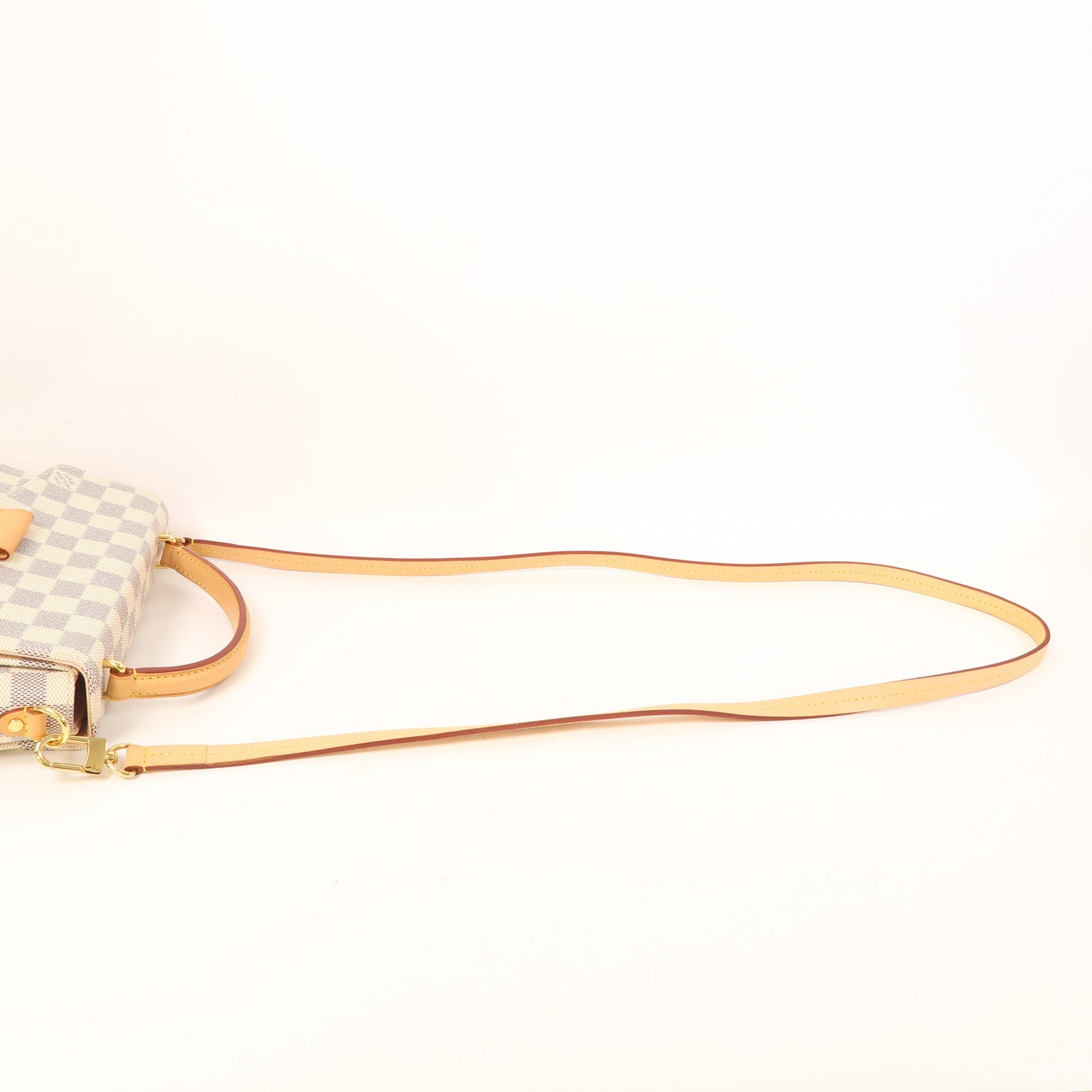 LOUIS VUITTON Damier Azur Croisette金扣手挽肩背兩用袋白色