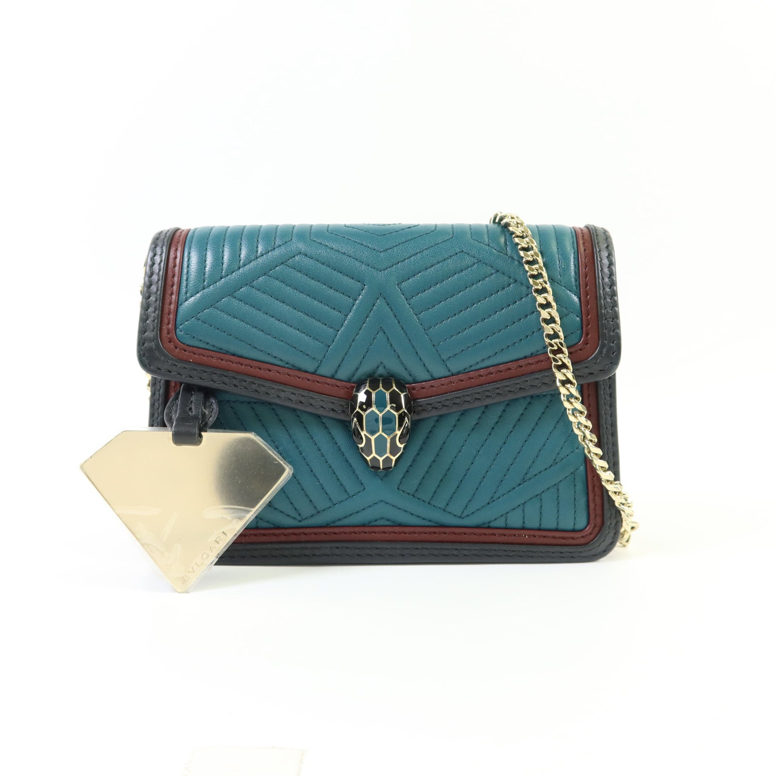 BVLGARI 牛皮皮革Serpenti Forever金扣鏈帶肩背袋