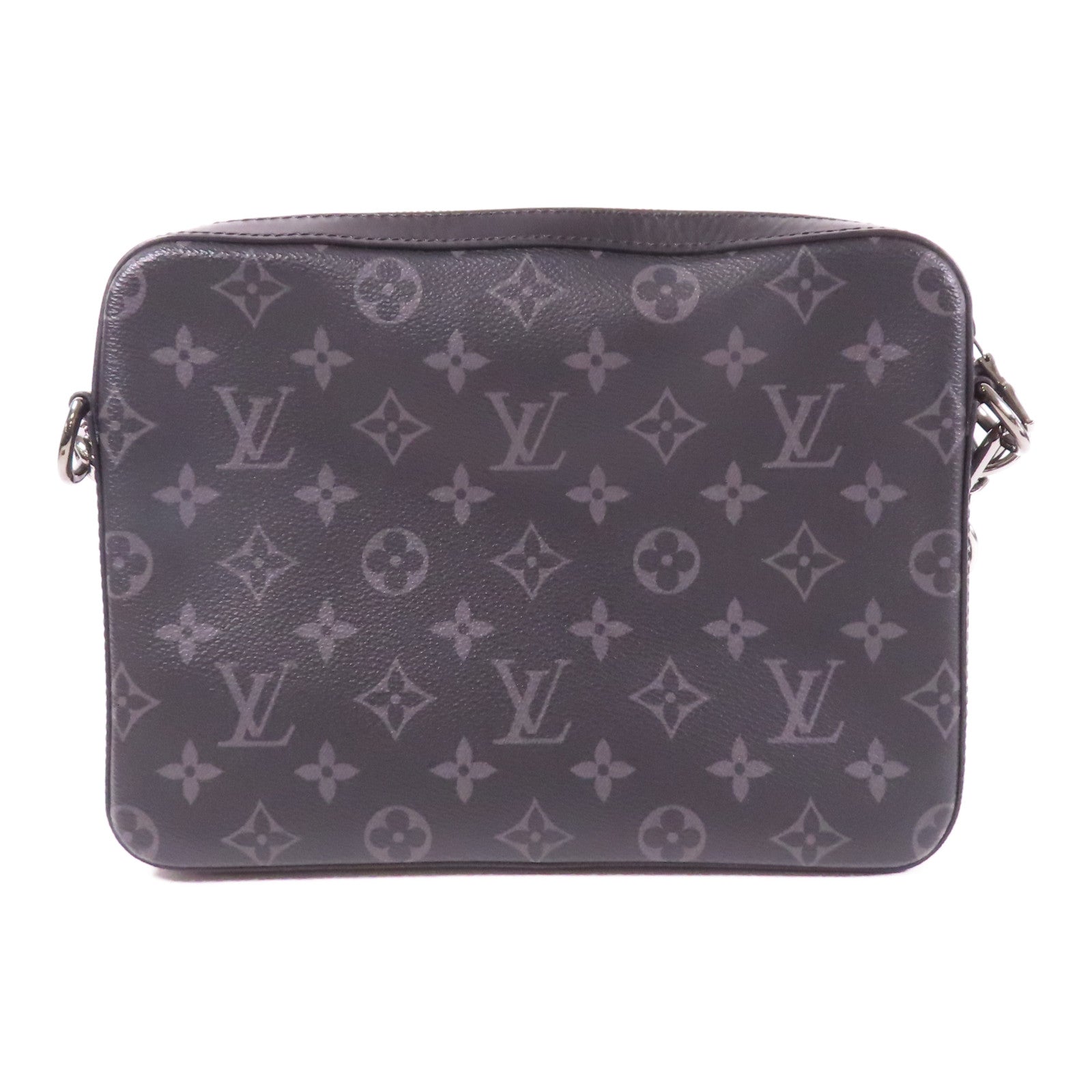 LOUIS VUITTON Monogram Eclipse Reverse Trio Messenger銀扣肩背袋