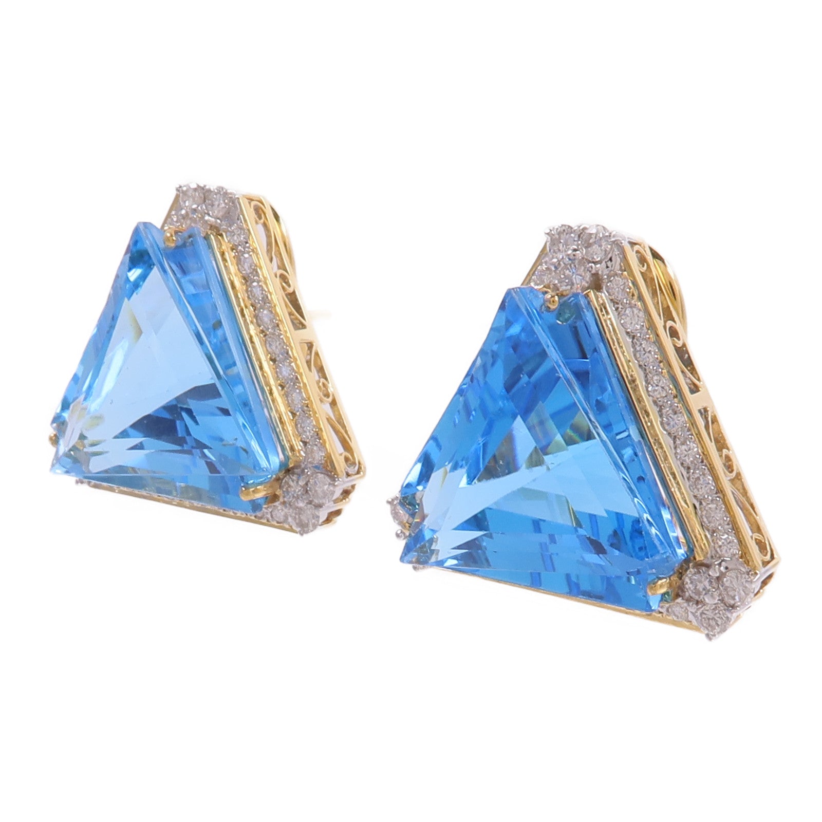JEWELRY 18K黃金Topaz Diamond Earrings拓帕石/鑽石耳環