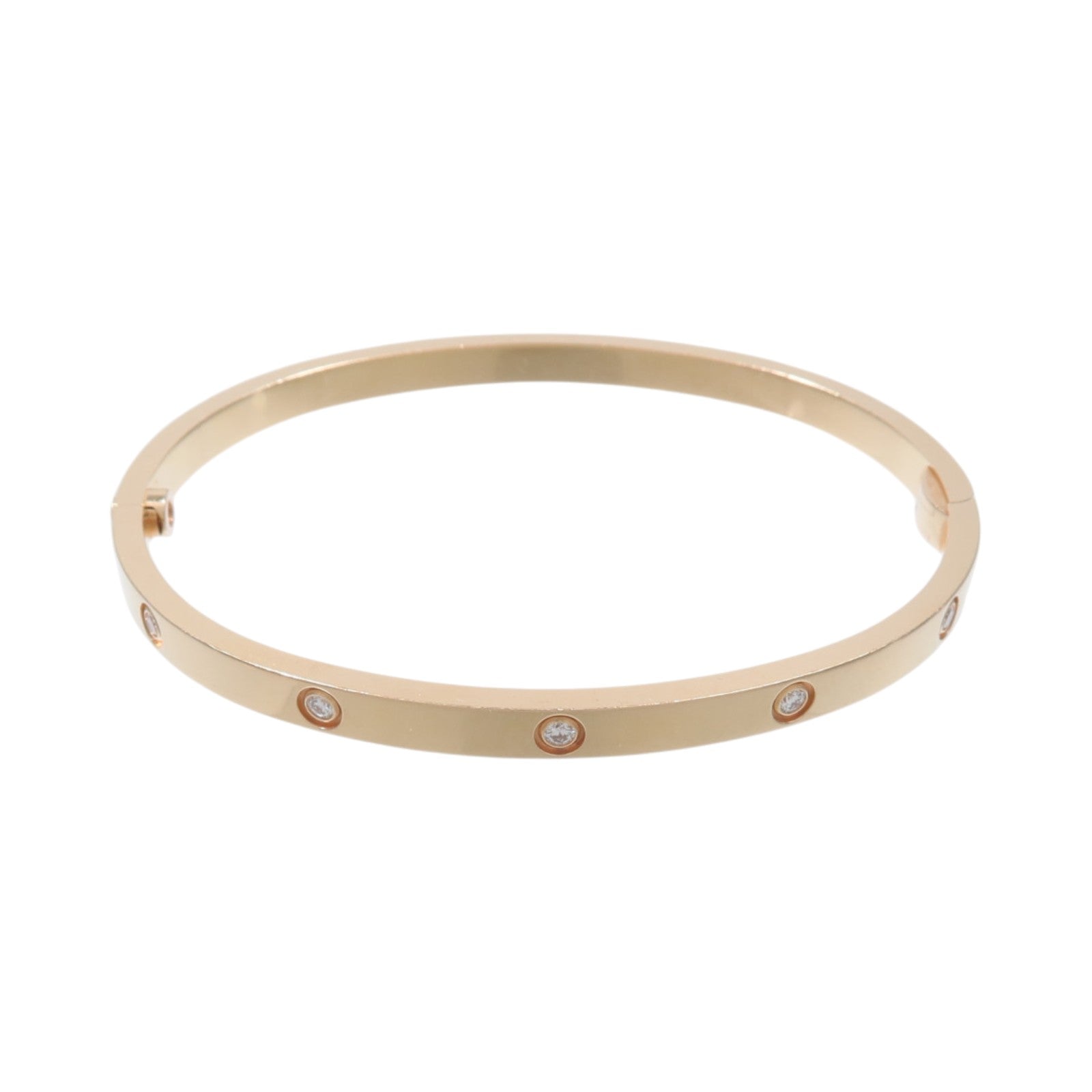CARTIER 18K玫瑰金Love Blaceret SM 10P Diamond鑽石手鐲