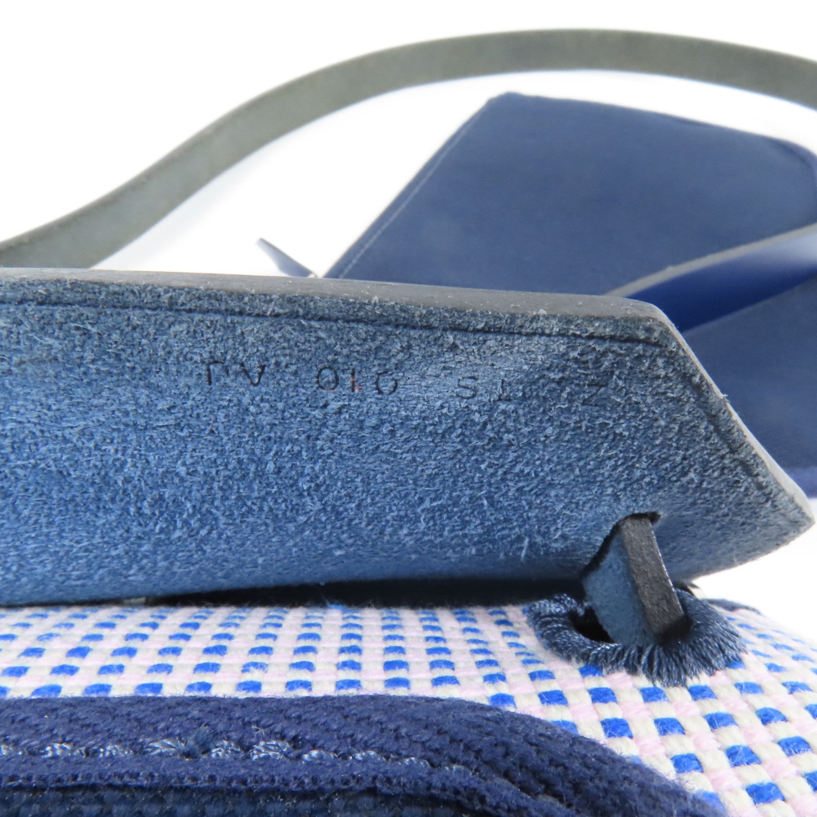 HERMES 帆布Herbag PM銀扣手挽肩背兩用袋Maue/Bleu