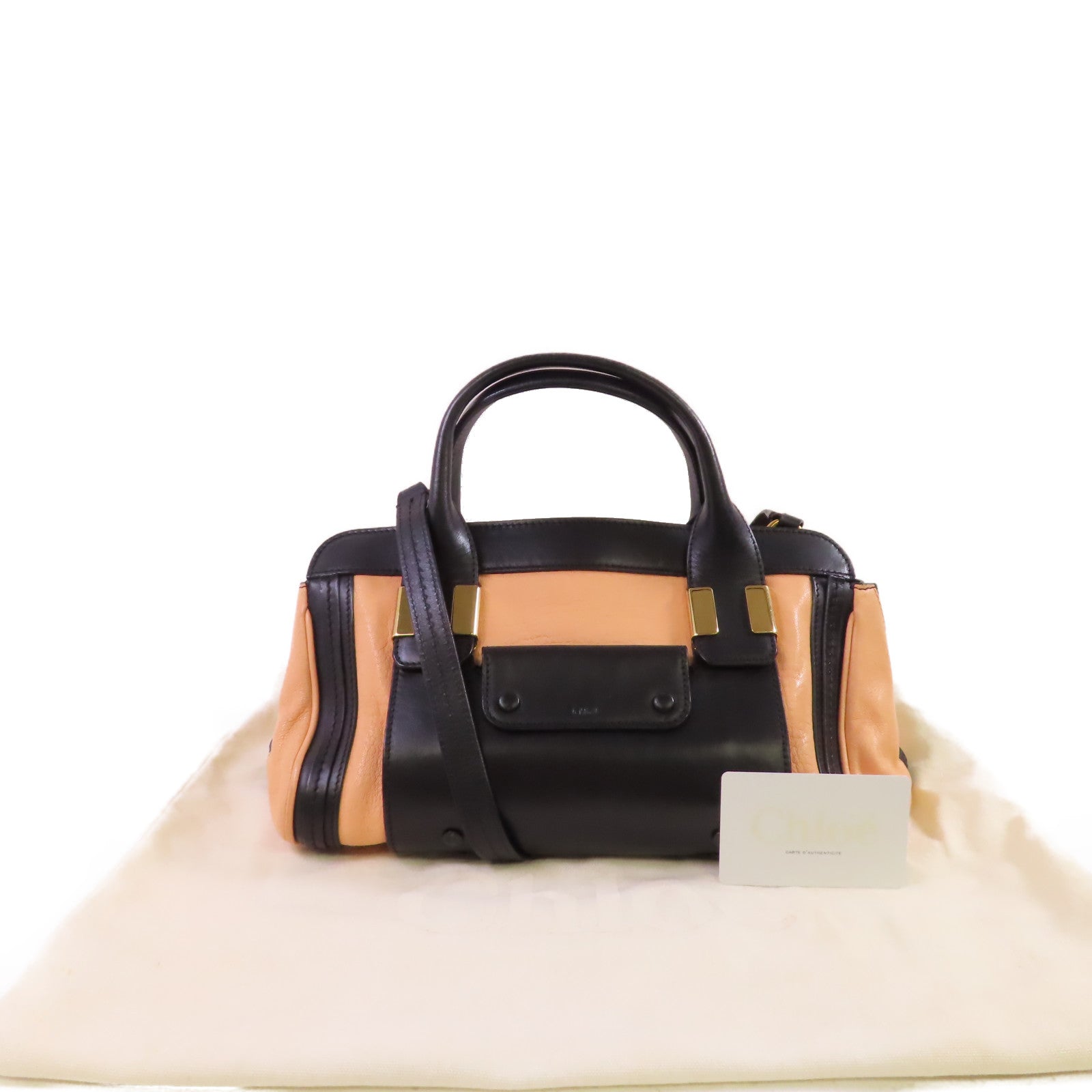 Chloe GHW Handbag Shoulder Bag Crossbody Calfskin Leather 03-13-50-65 Beige