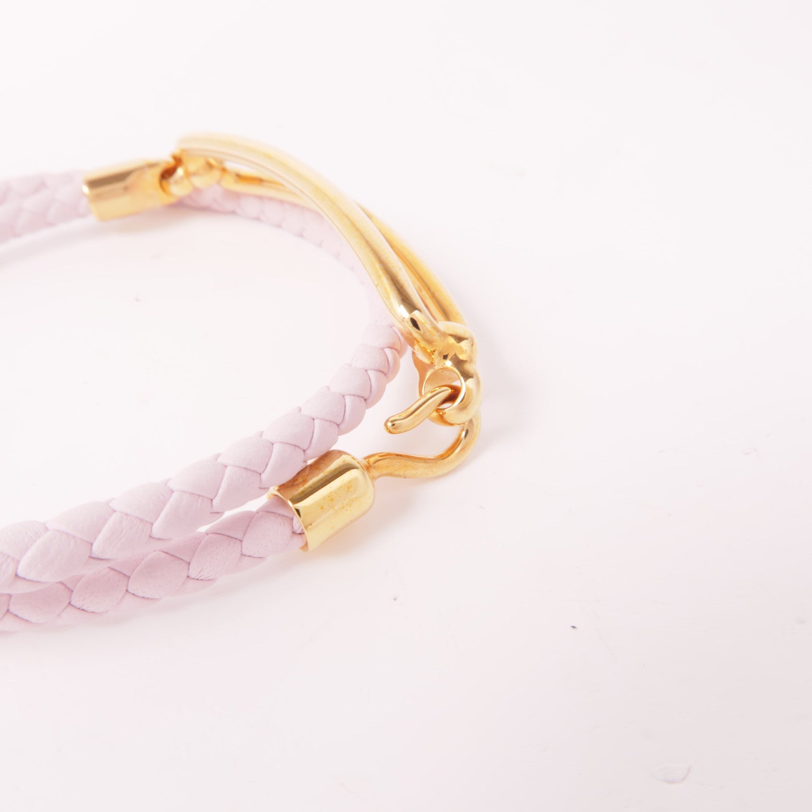 HERMES 皮革Roulis Double Tour Bracelet金扣手鐲