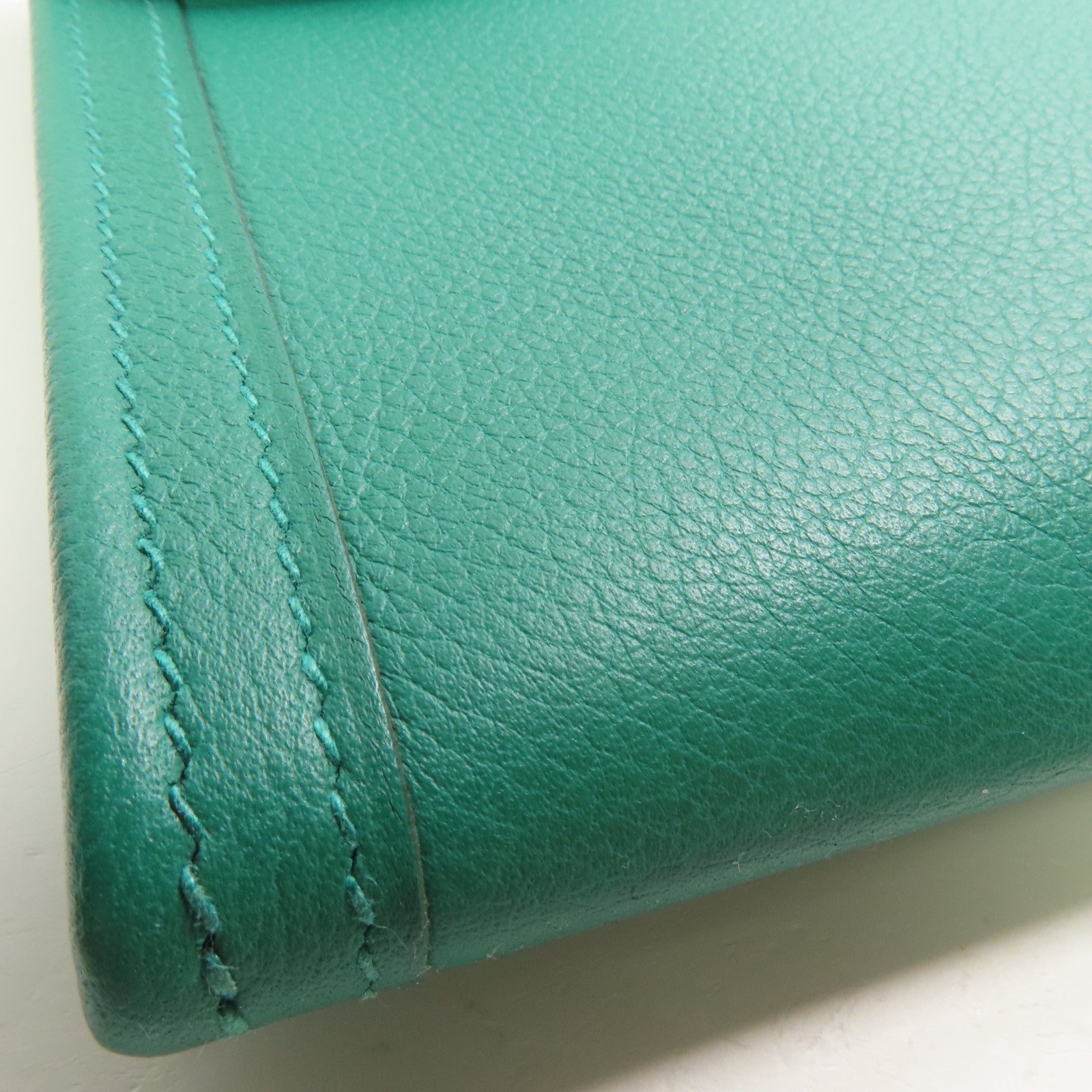 HERMES Swift皮革Jige Duo手拿包Z6 Malachite