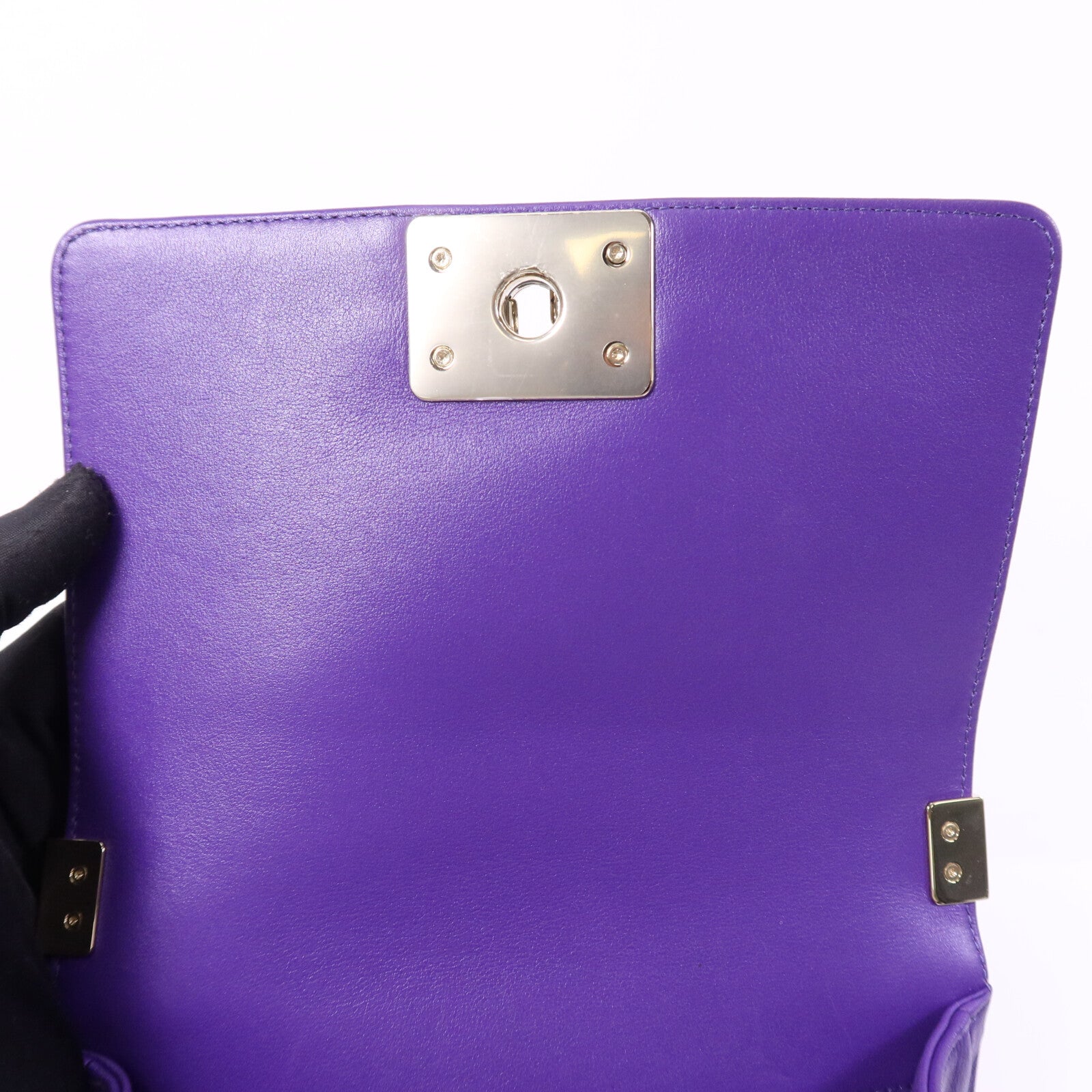 CHANEL 羊皮皮革Boy 20cm金扣鏈帶肩背袋