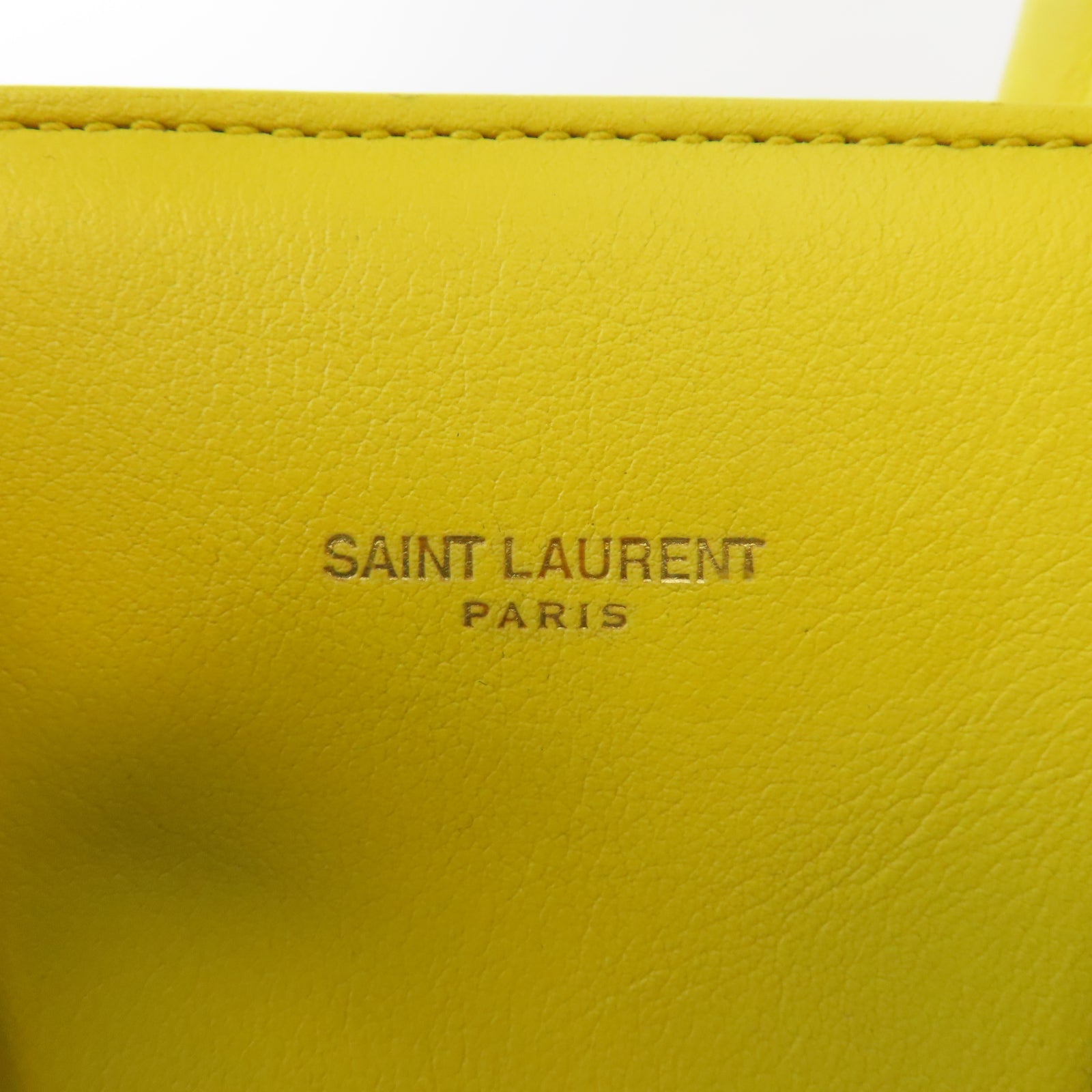 SAINT LAURENT 牛皮皮革Sac De Jour Bag金扣手挽肩背兩用袋黃色