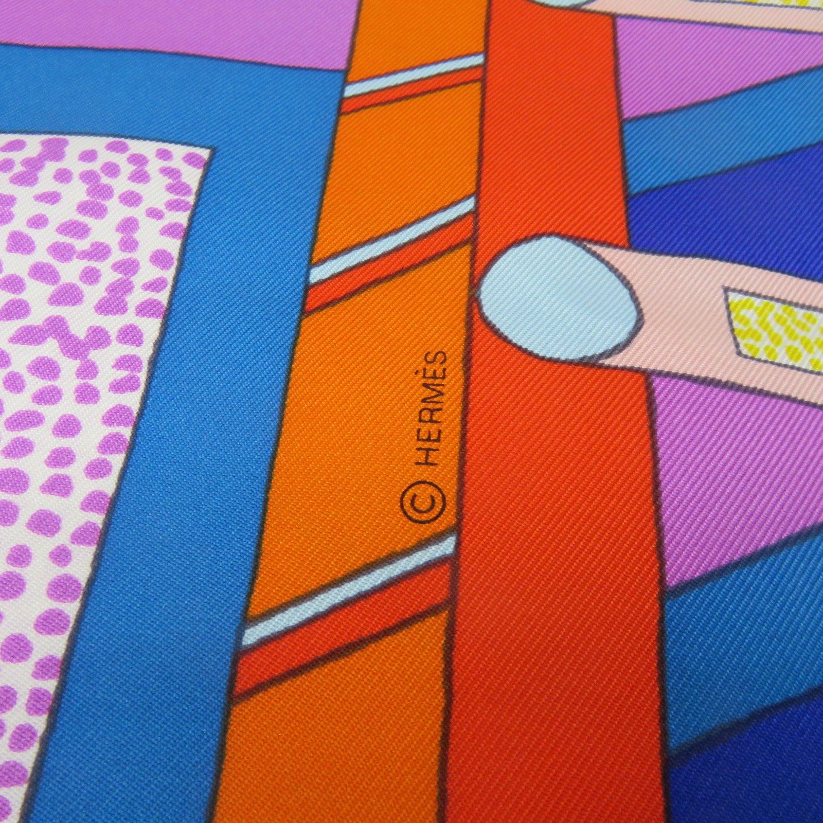 HERMES 丝质Scarf 90x90丝巾橙色/蓝色/彩色