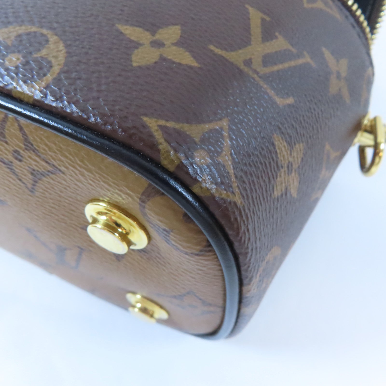 LOUIS VUITTON Monogram Reverse Vanity PM金扣手挽肩背兩用袋啡色
