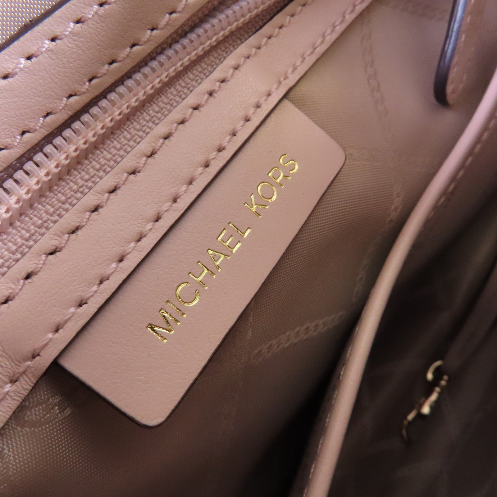Michael Kors 羊皮皮革Chain Shoulder Bag金扣鏈帶肩背袋杏色