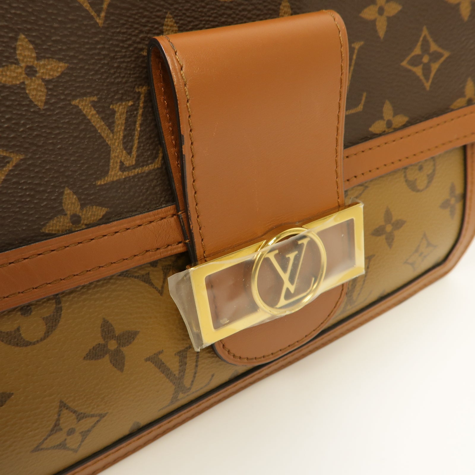 LOUIS VUITTON 【激減優惠】Monogram Reverse Dauphine金扣肩背袋棕色