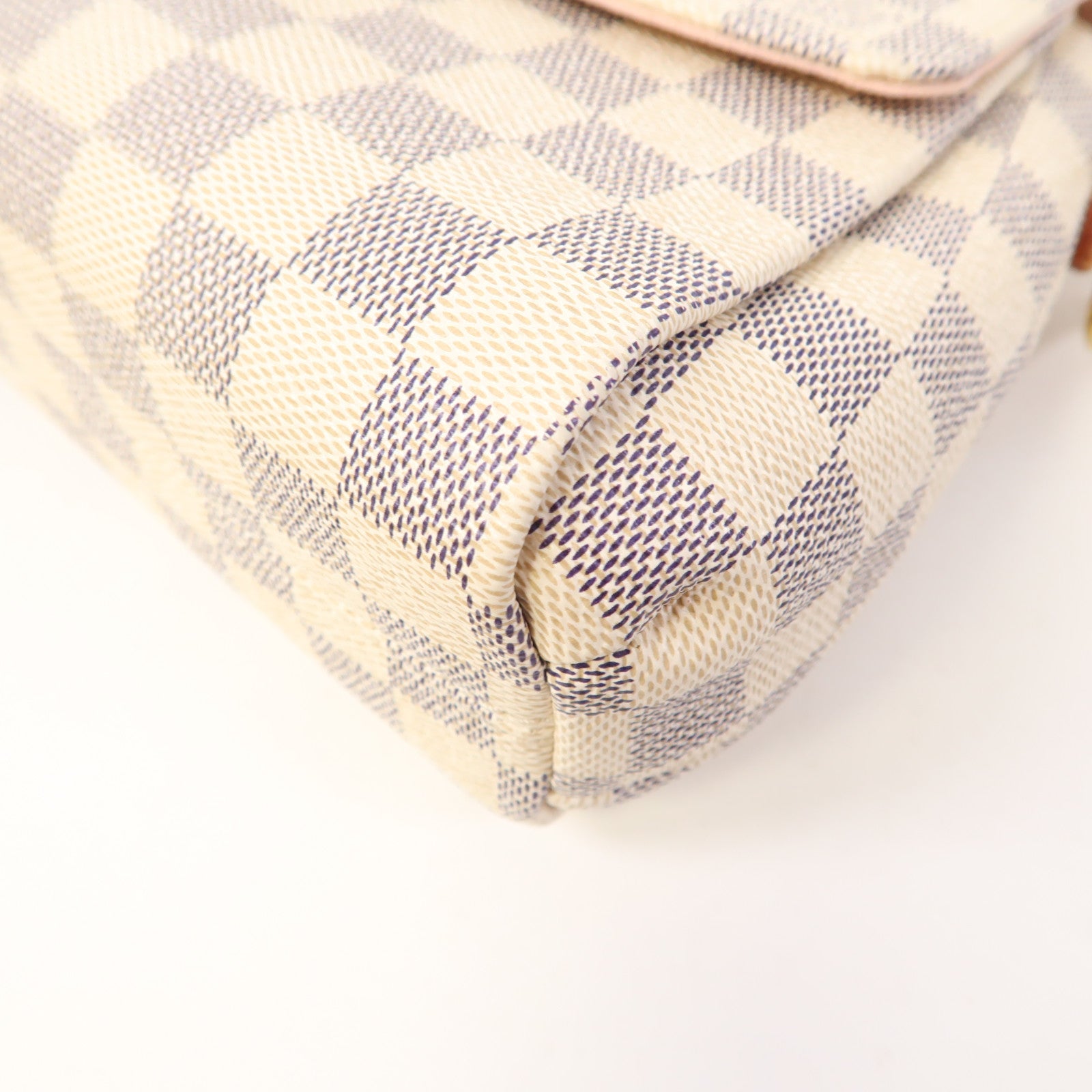 LOUIS VUITTON Damier Azur Croisette金扣手挽肩背兩用袋白色