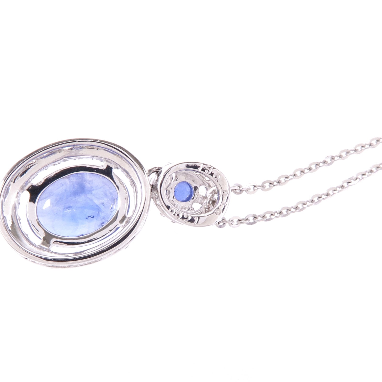 JEWELRY Sapphire Diamond Necklace 18K White Gold
