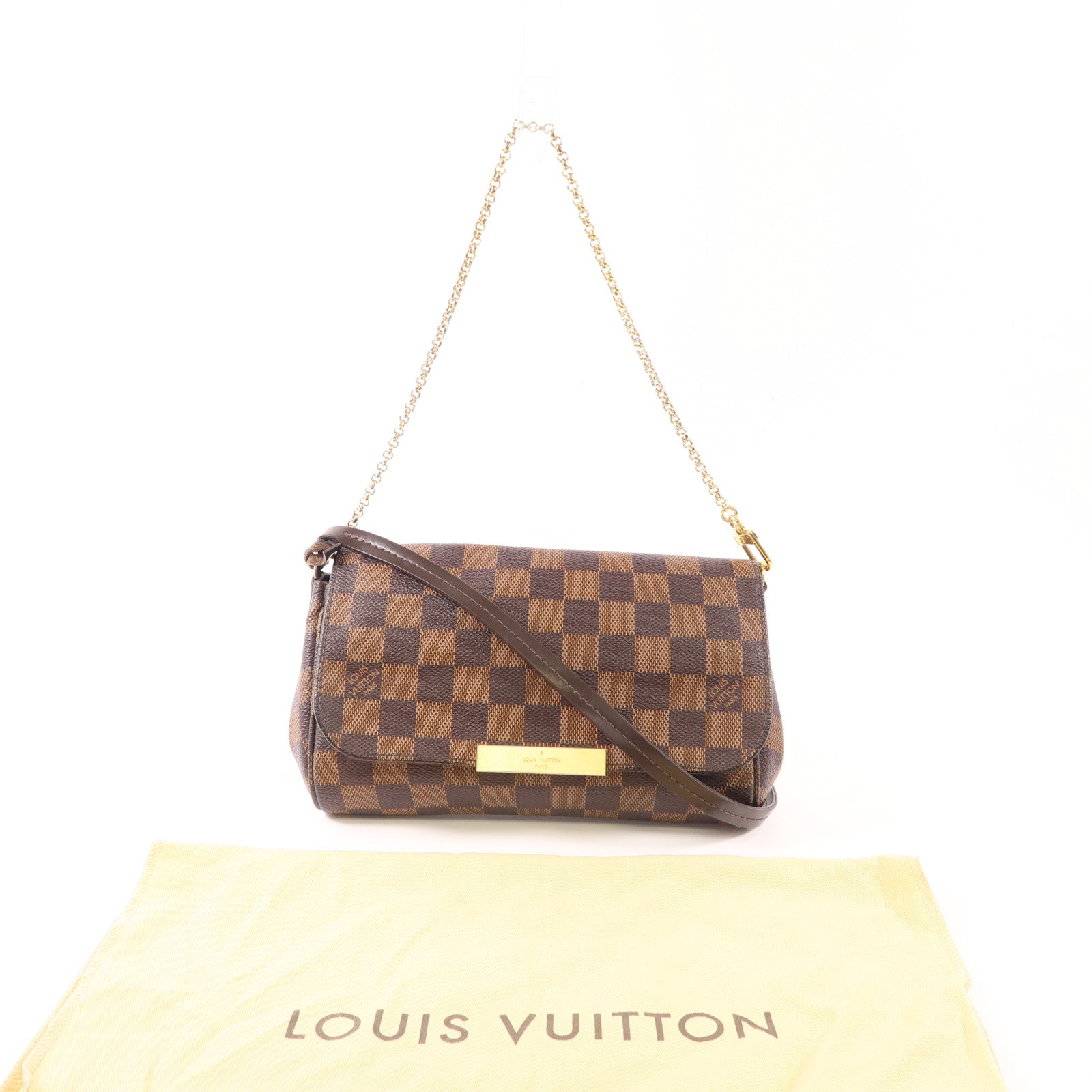 LOUIS VUITTON Damier Favorite PM金扣手挽肩背兩用袋