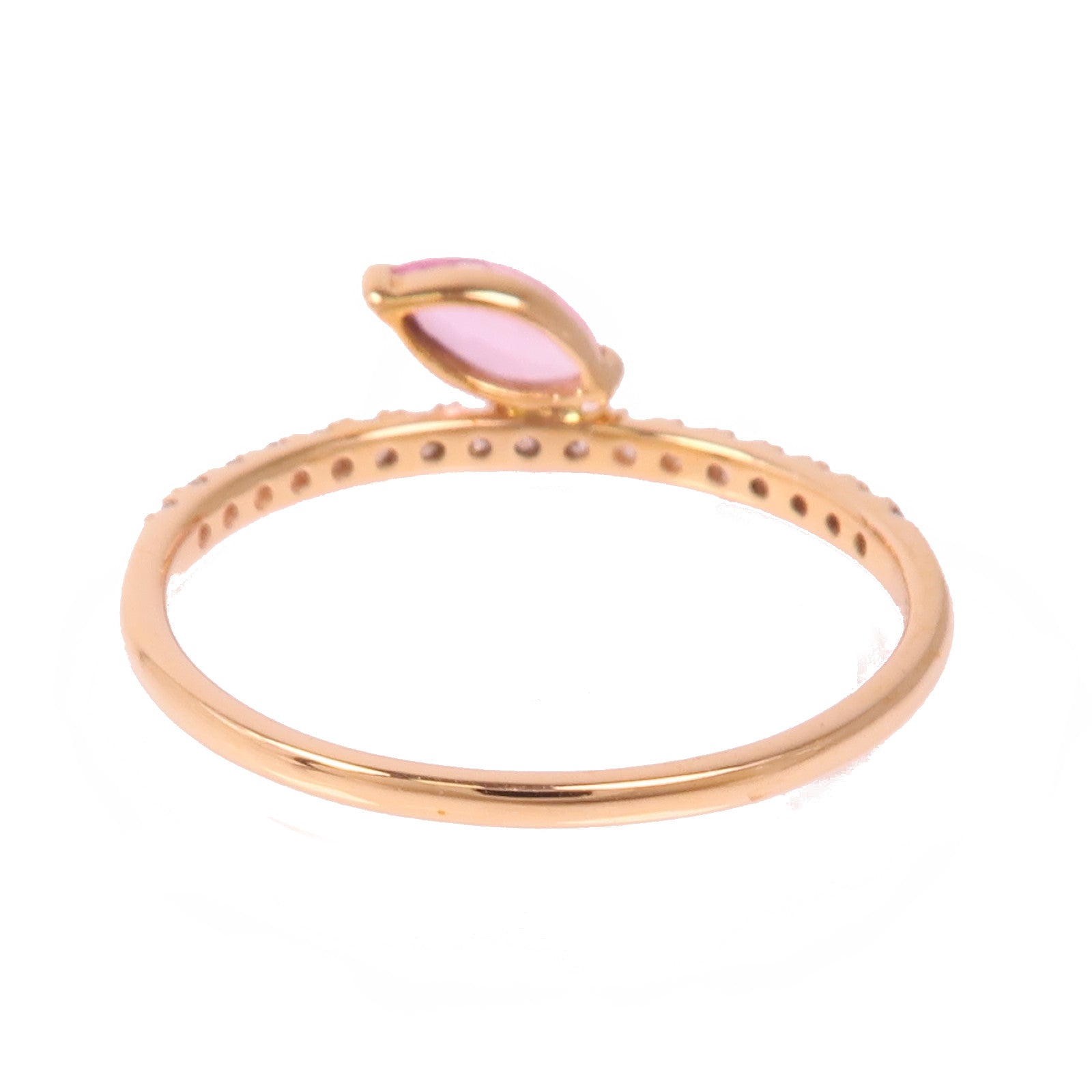 JEWELRY 18K玫瑰金Pink Sapphire/Diamond Ring粉紅色藍寶石/鑽石戒指US#6.75