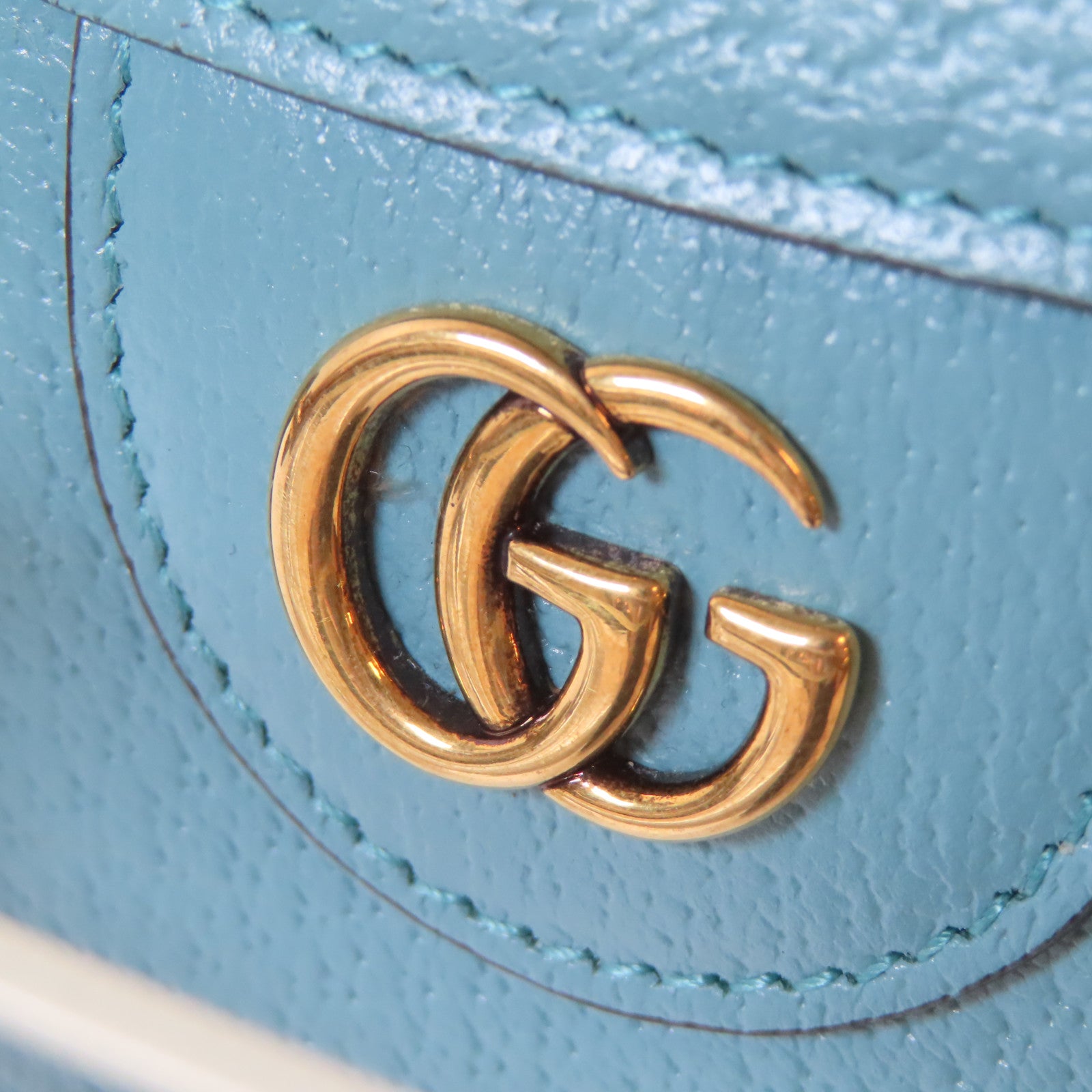 GUCCI 牛皮皮革Diana Mini Tote 2 Way Shoulder Bag金扣手挽肩背兩用袋藍色