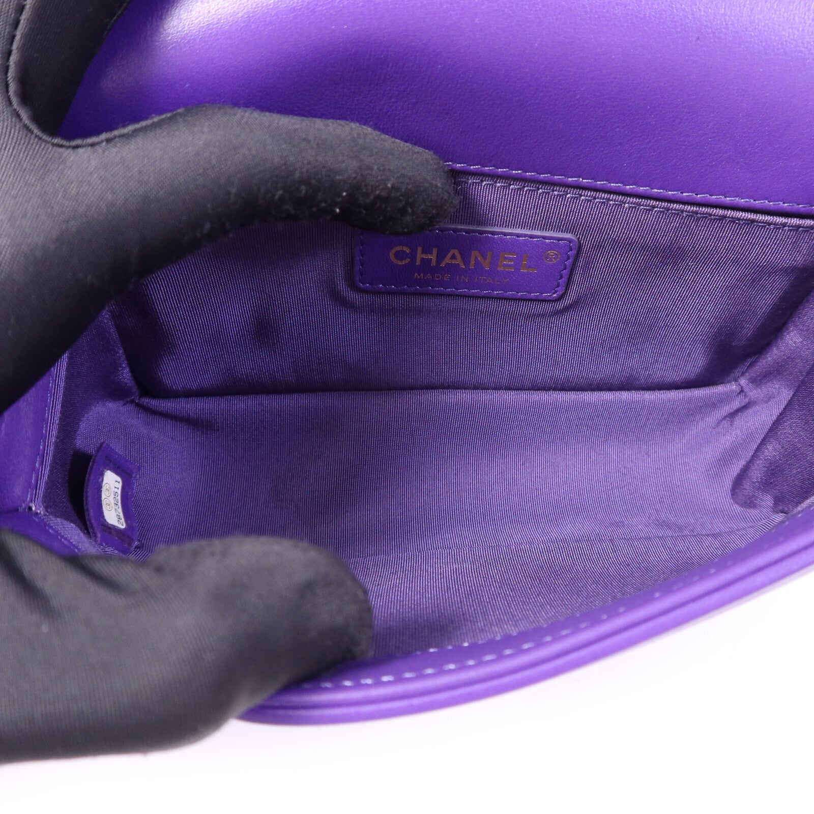 CHANEL 羊皮皮革Boy 20cm金扣鏈帶肩背袋