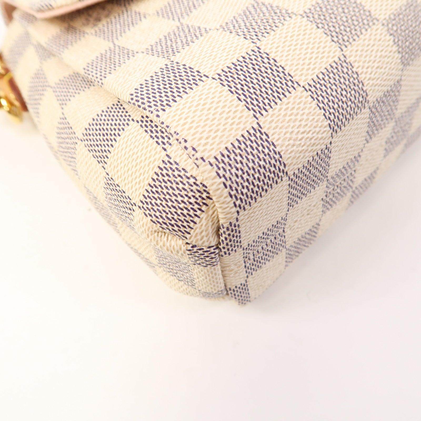 LOUIS VUITTON Damier Azur Croisette金扣手挽肩背兩用袋白色