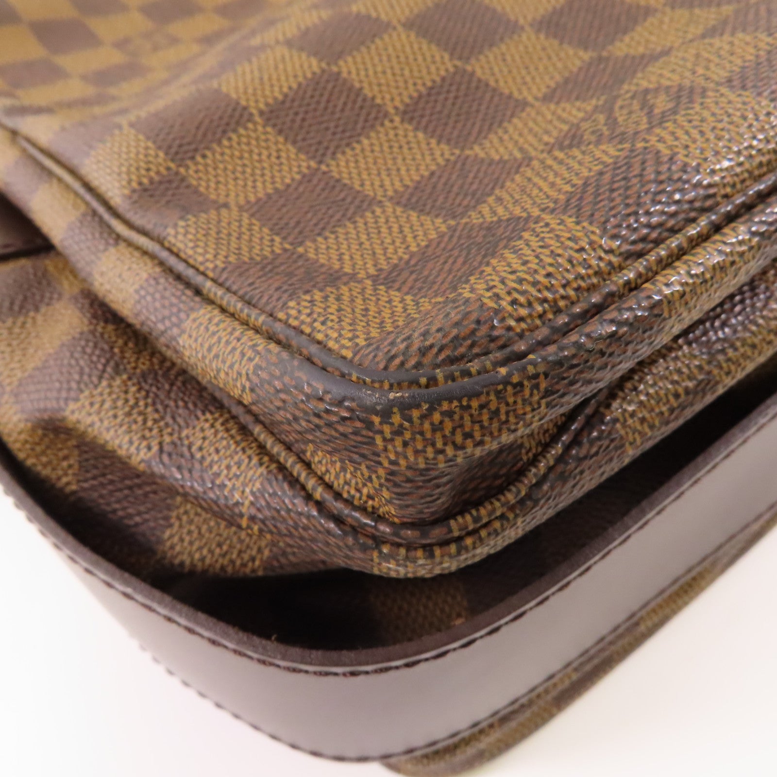 LOUIS VUITTON 【激減優惠】Damier Naviglio金扣肩背袋棕色