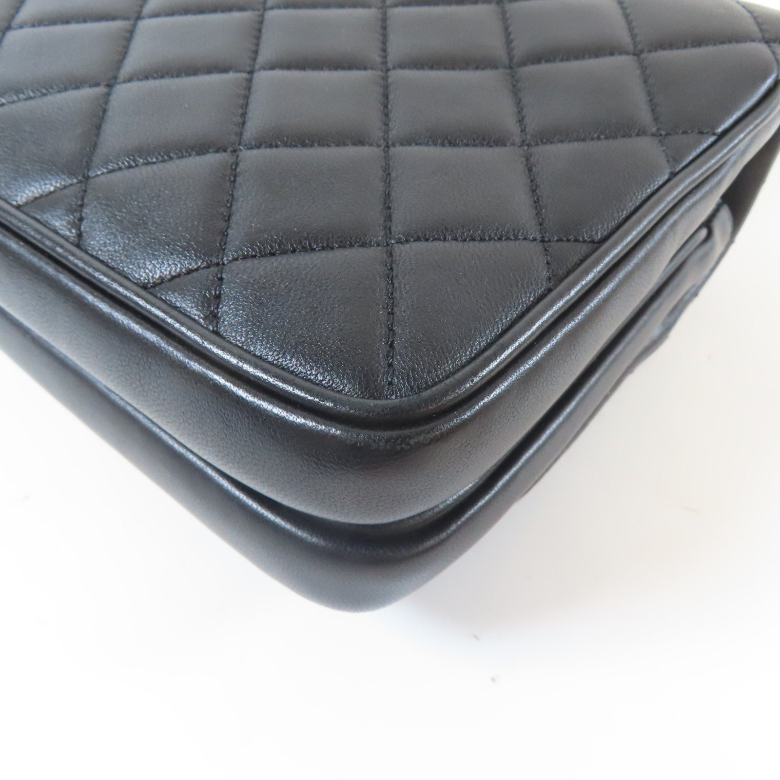 CHANEL 菱格牛皮皮革2 Way Shoulder Bag金扣手挽肩背兩用袋黑色