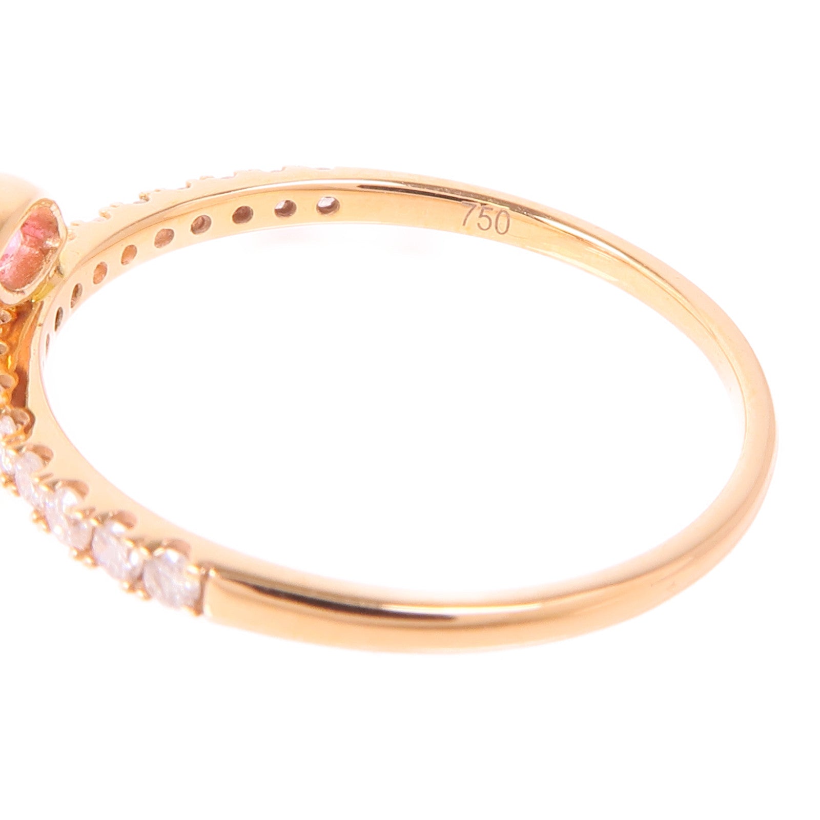 JEWELRY 18K玫瑰金Pink Sapphire/Diamond Ring粉紅色藍寶石/鑽石戒指US#6.75
