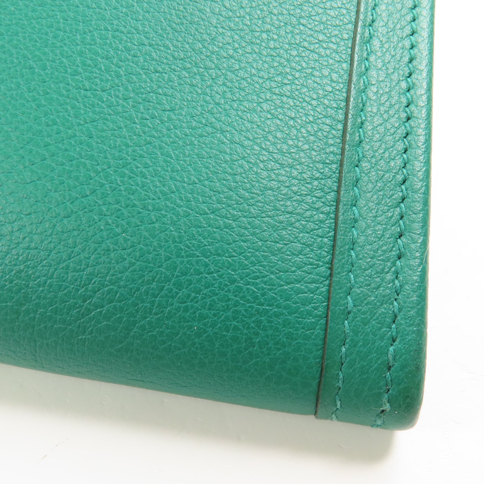 HERMES Swift皮革Jige Duo手拿包Z6 Malachite