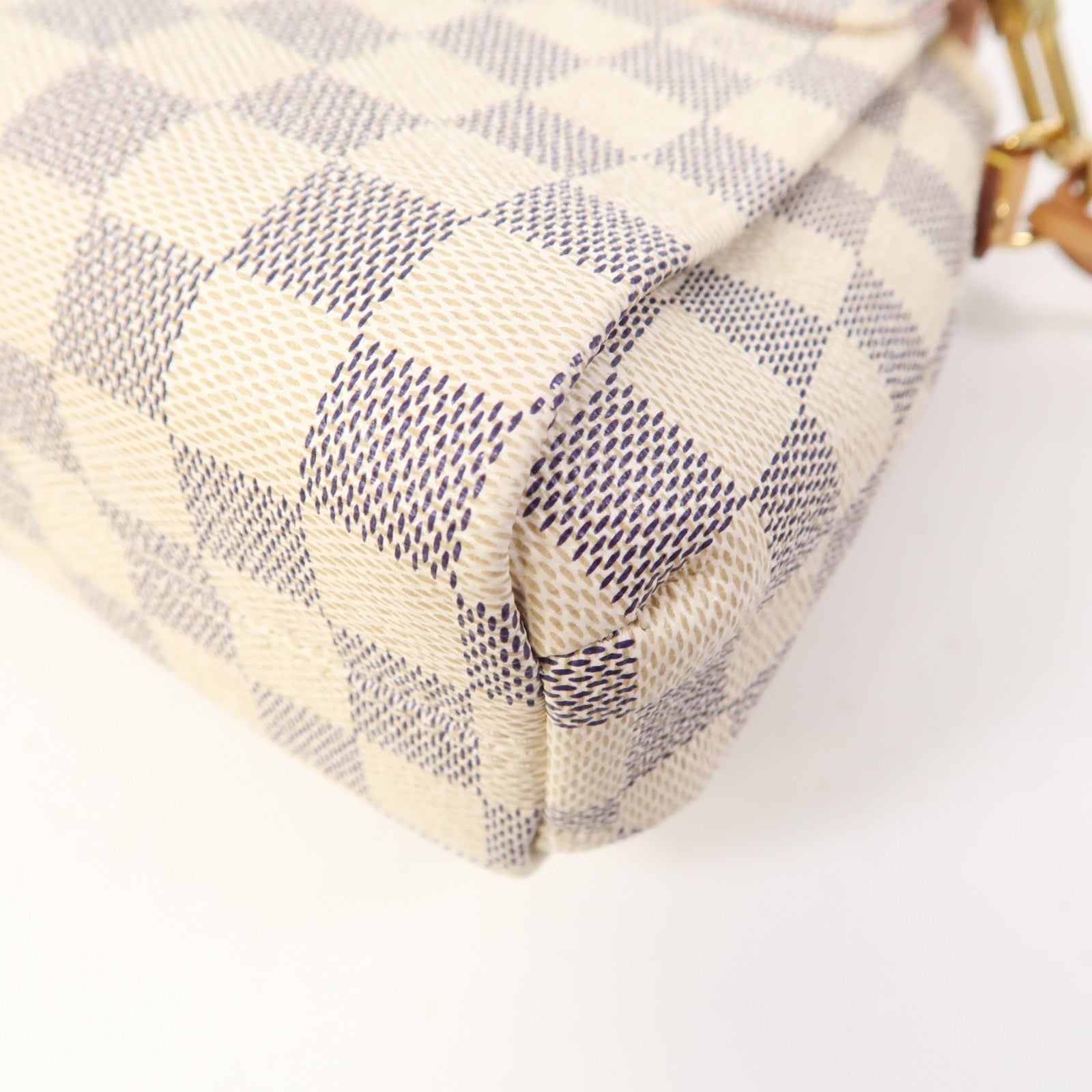 LOUIS VUITTON Damier Azur Croisette金扣手挽肩背兩用袋白色