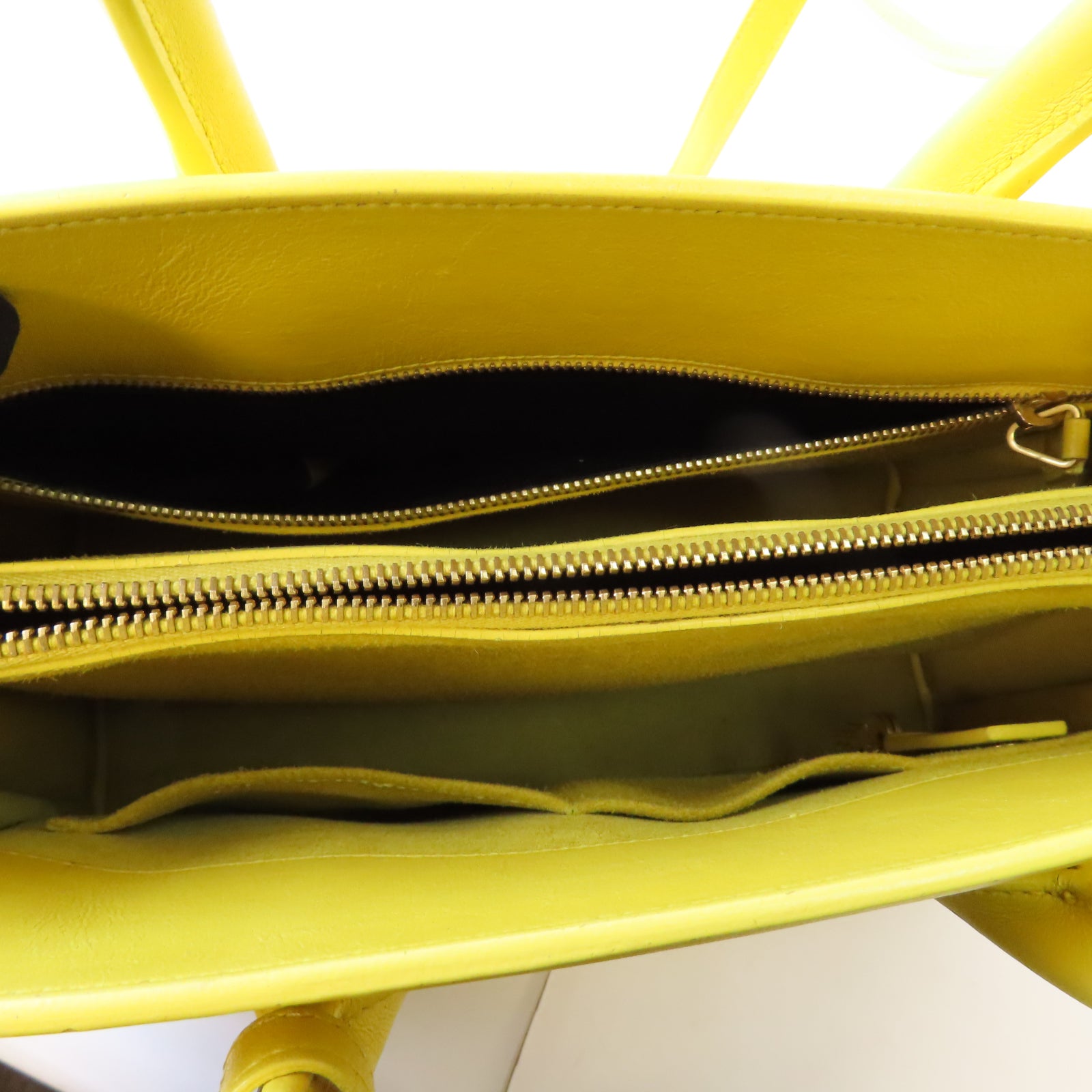 SAINT LAURENT 牛皮皮革Sac De Jour Bag金扣手挽肩背兩用袋黃色