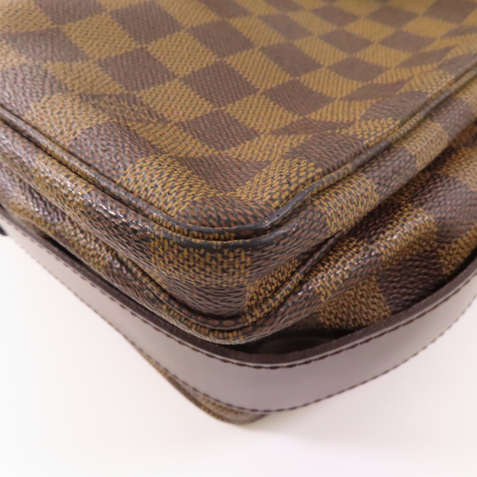 LOUIS VUITTON Damier Naviglio金扣肩背袋棕色