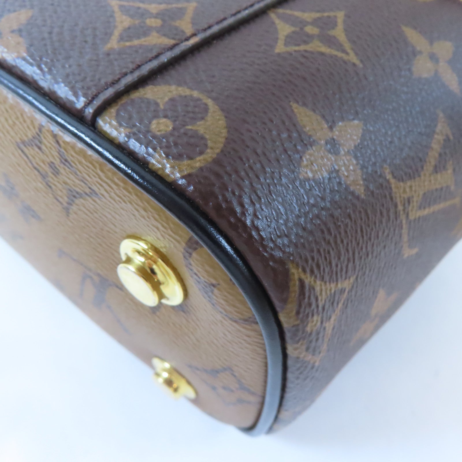LOUIS VUITTON Monogram Reverse Vanity PM金扣手挽肩背兩用袋啡色