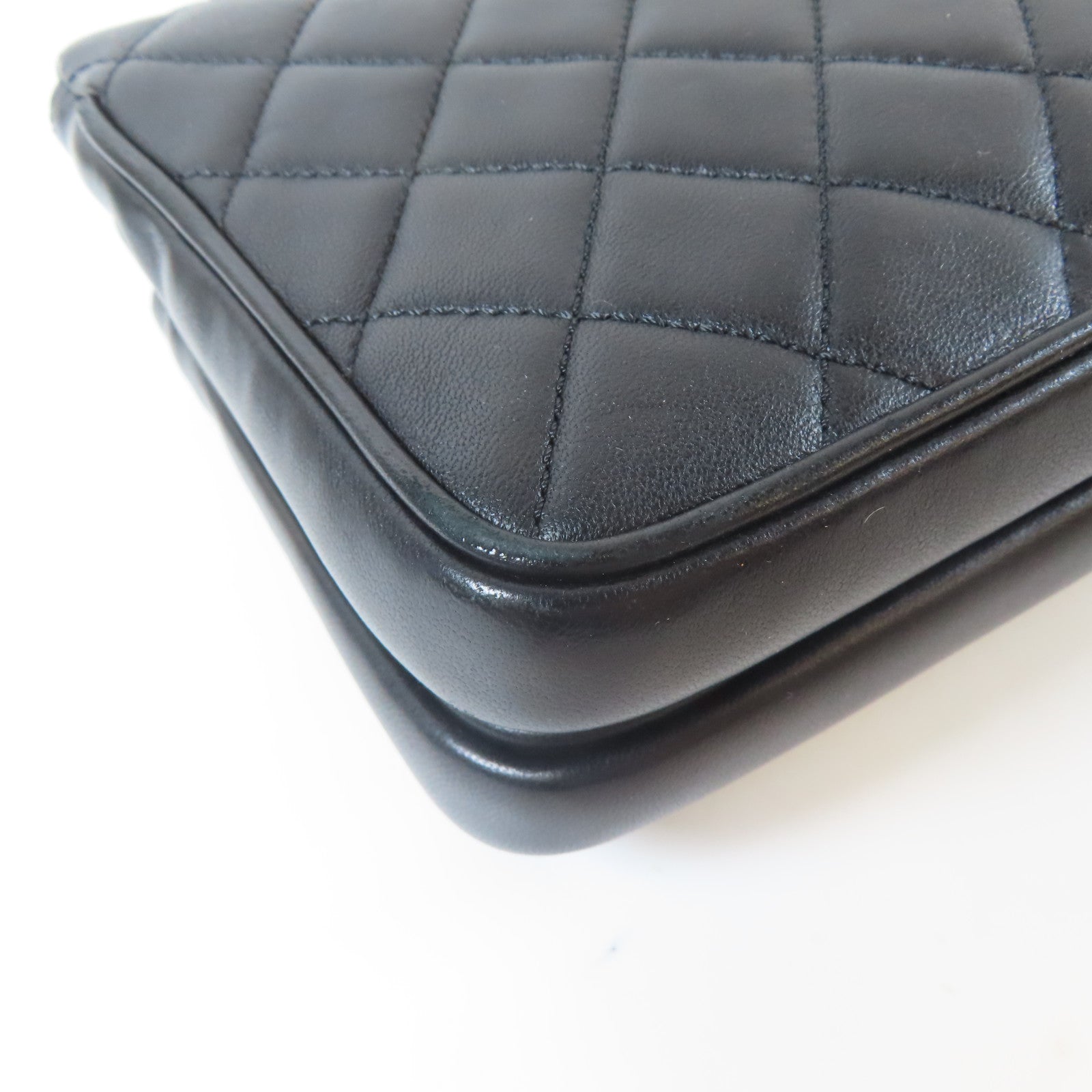 CHANEL 菱格牛皮皮革2 Way Shoulder Bag金扣手挽肩背兩用袋黑色