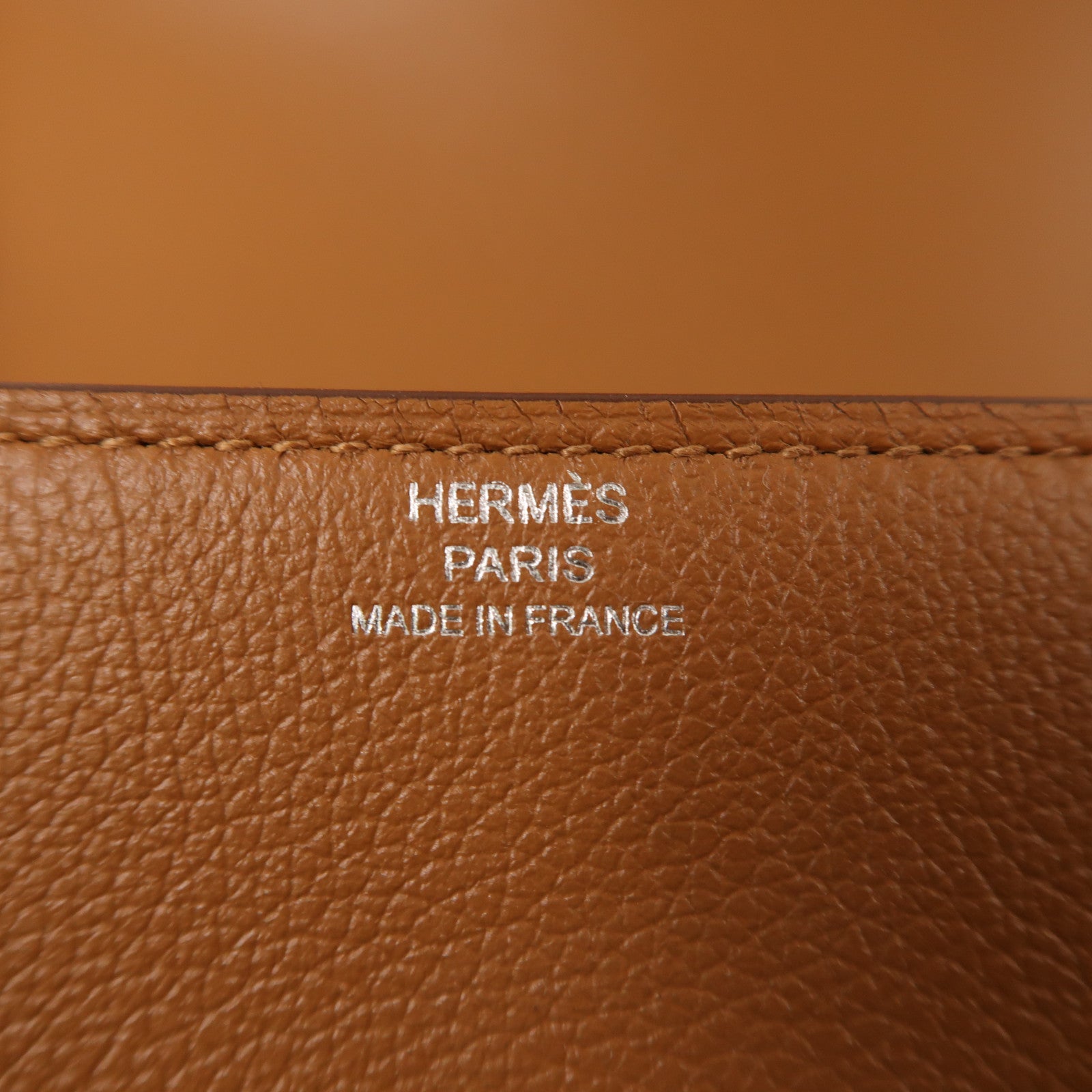 HERMES 【激減優惠】Evercolor皮革2002 Wallet銀扣錢包Gold