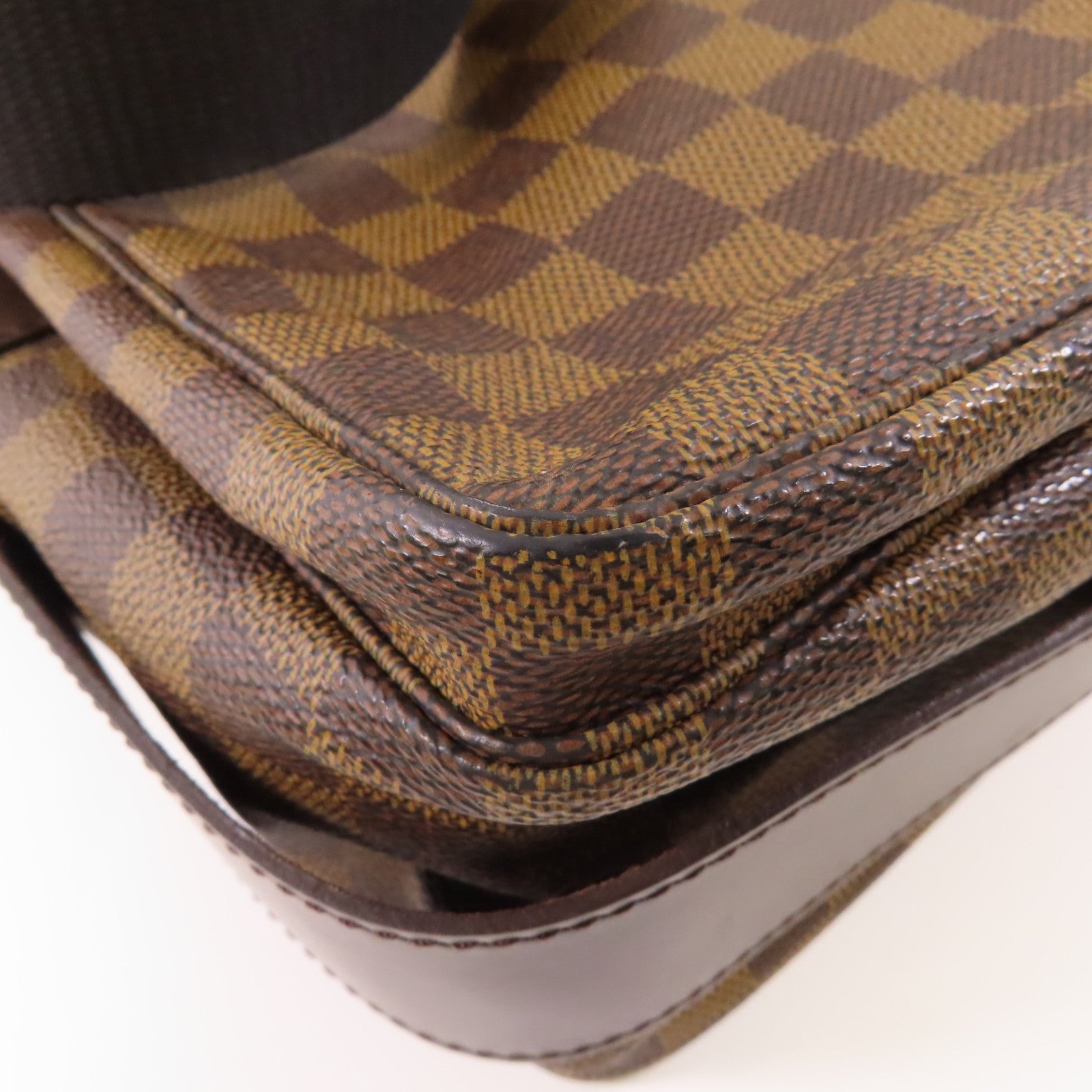LOUIS VUITTON Damier Naviglio金扣肩背袋棕色