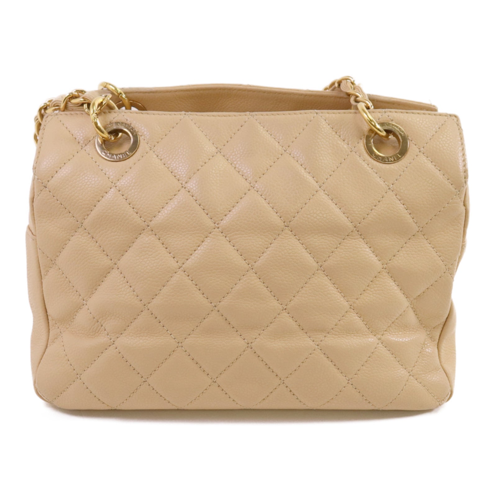 CHANEL 牛皮皮革Chain Shoulder金扣鏈帶肩背袋
